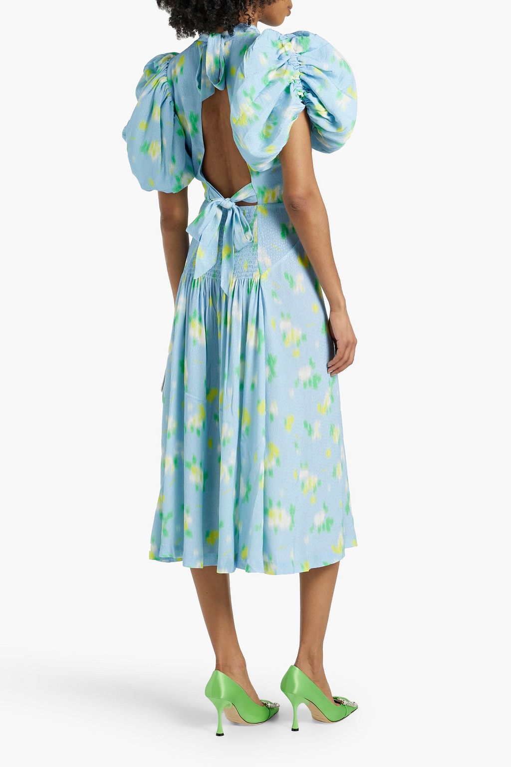 ROTATE BIRGER CHRISTENSEN Printed jacquard midi dress