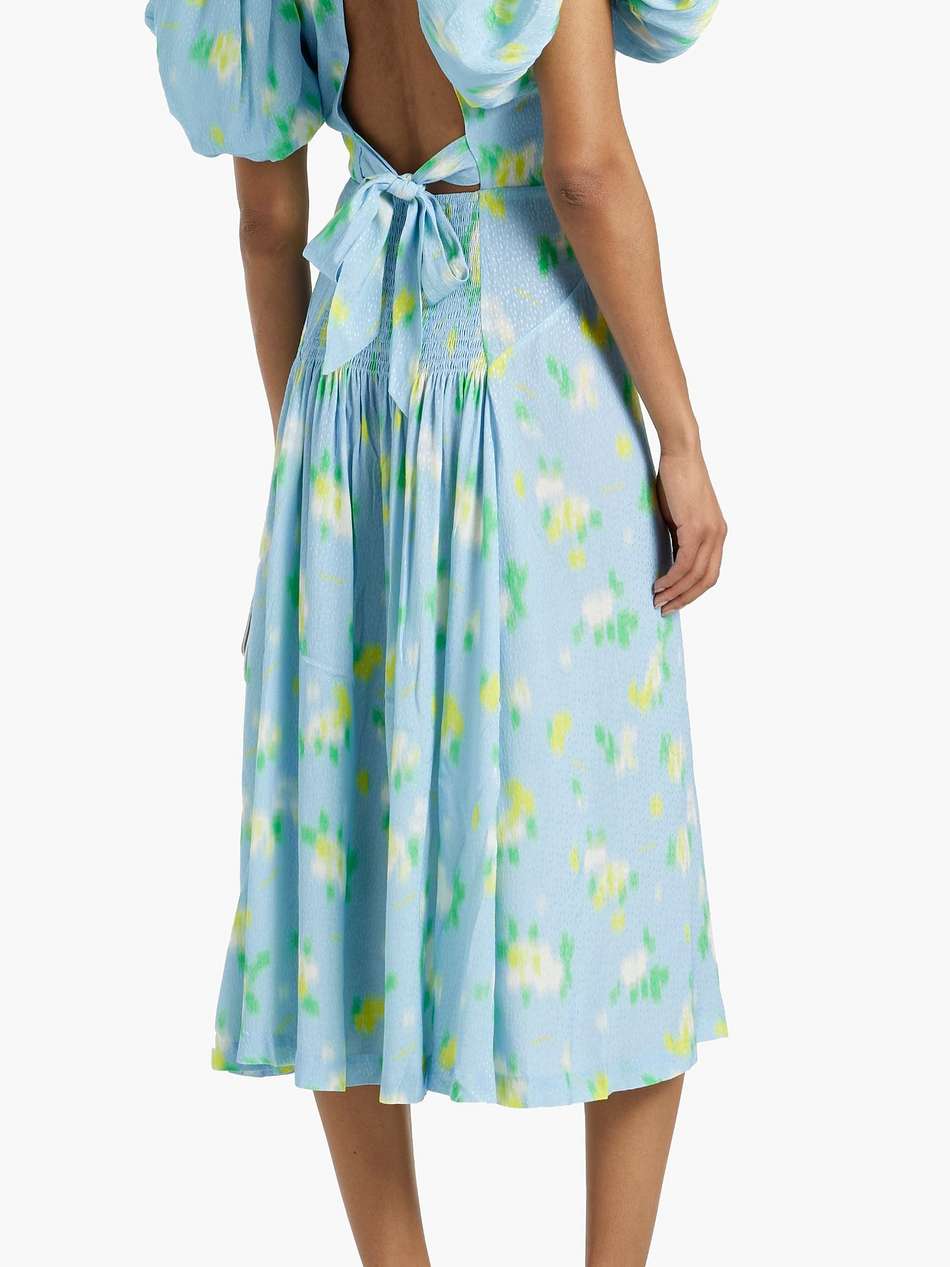 printed jacquard midi dress