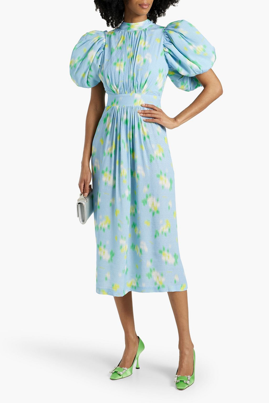 ROTATE BIRGER CHRISTENSEN Printed jacquard midi dress