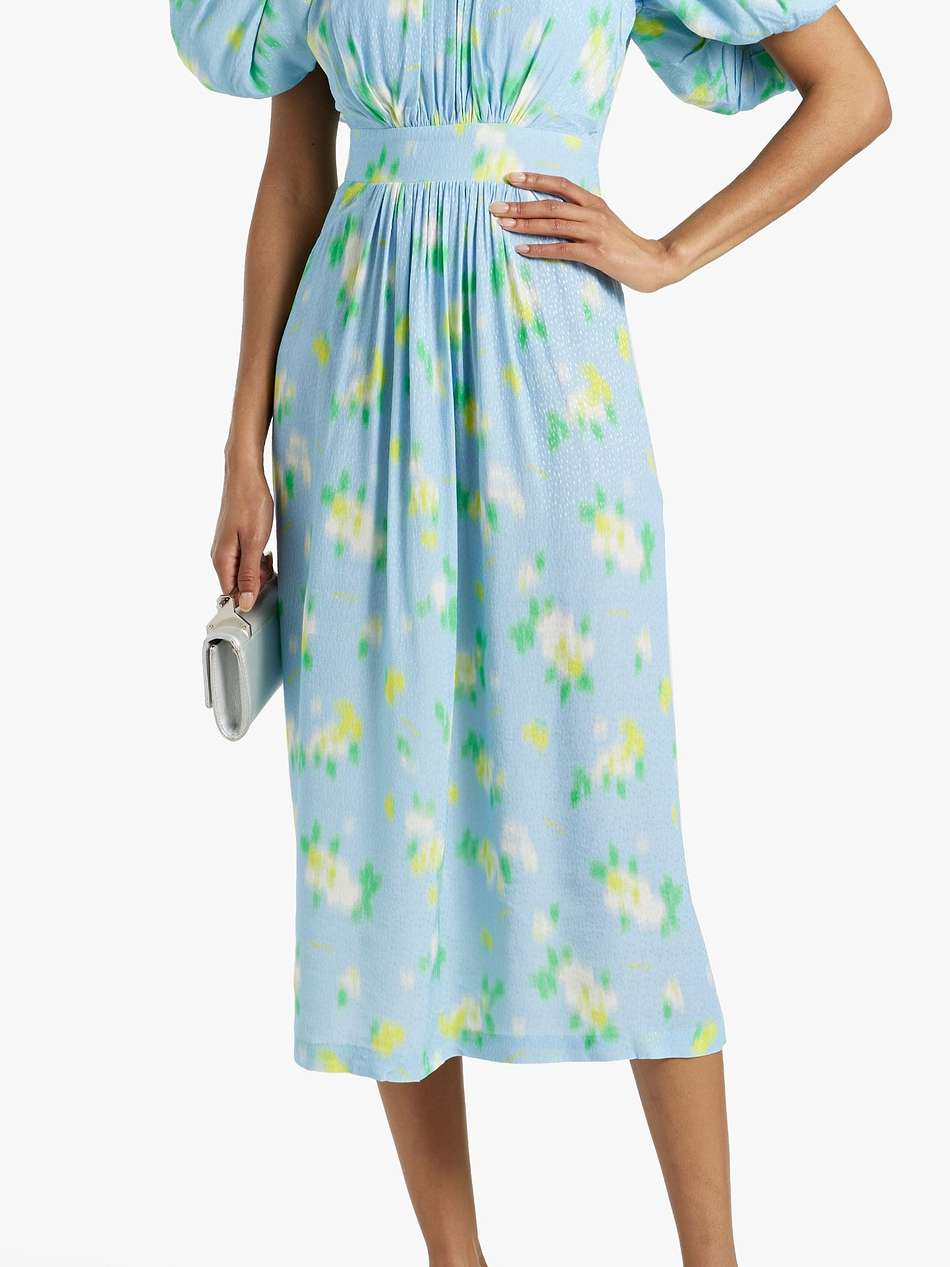 printed jacquard midi dress