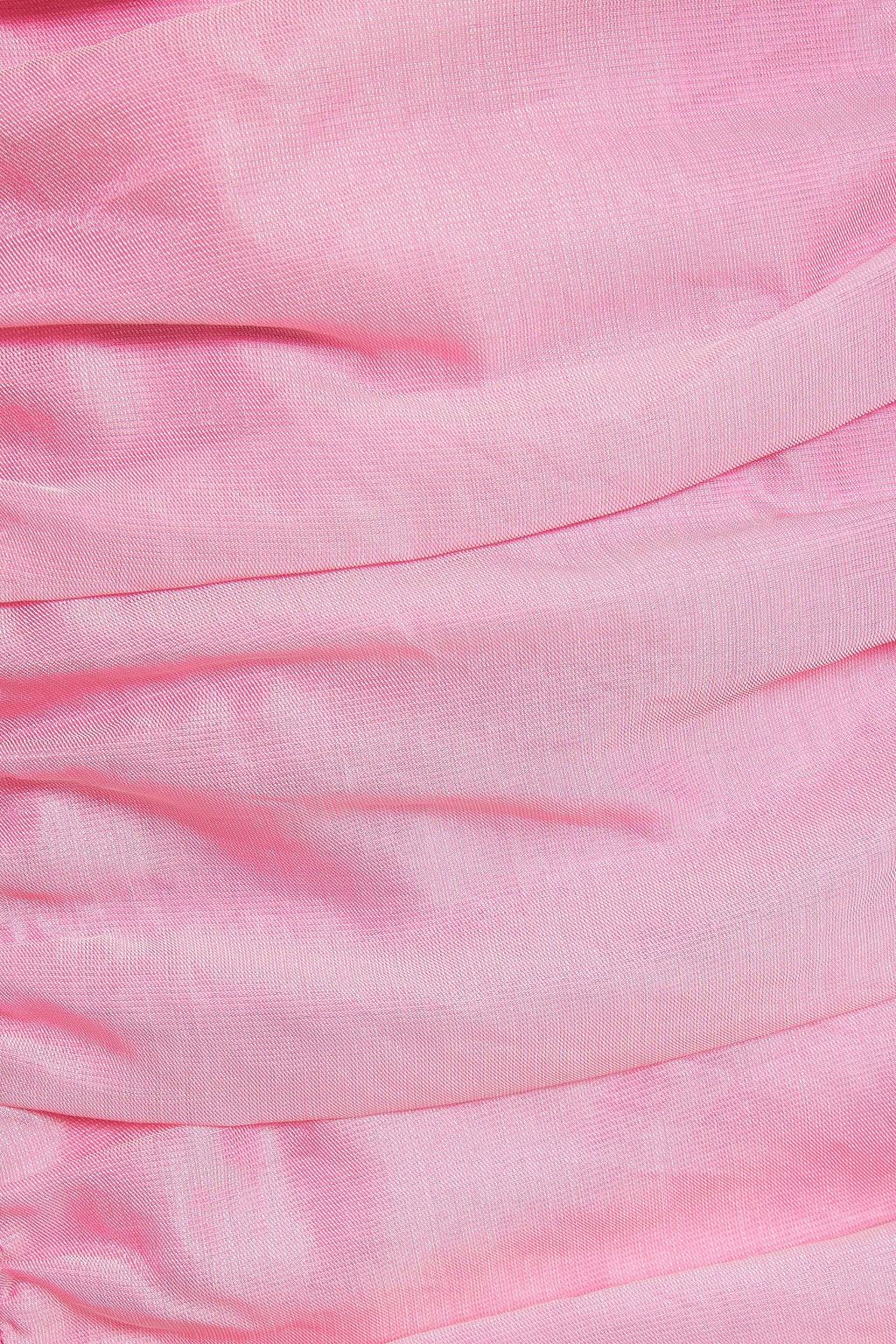 ROTATE BIRGER CHRISTENSEN Strapless bow-detailed ruched organza mini dress