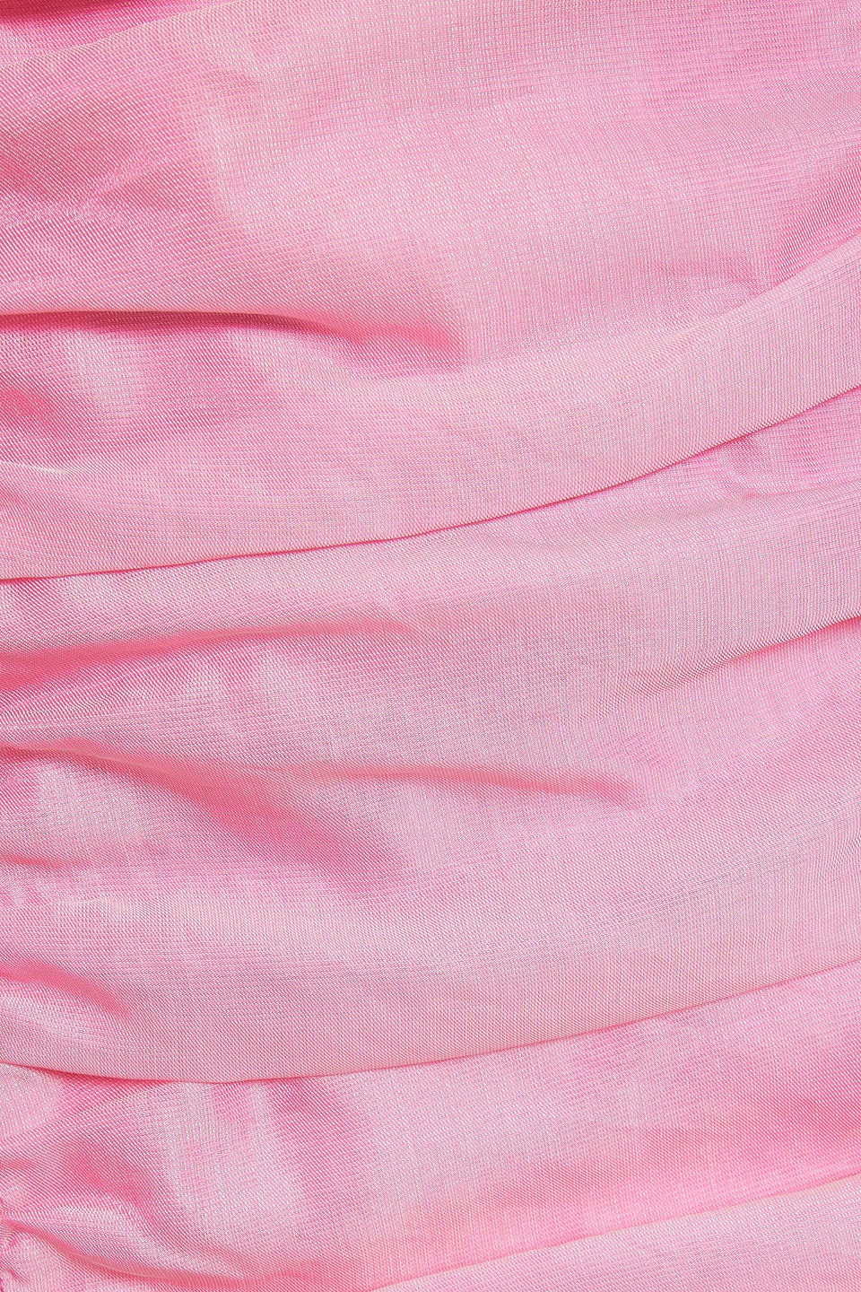 Rotate Birger Christensen Strapless Bow-detailed Ruched Organza Mini Dress In Pink