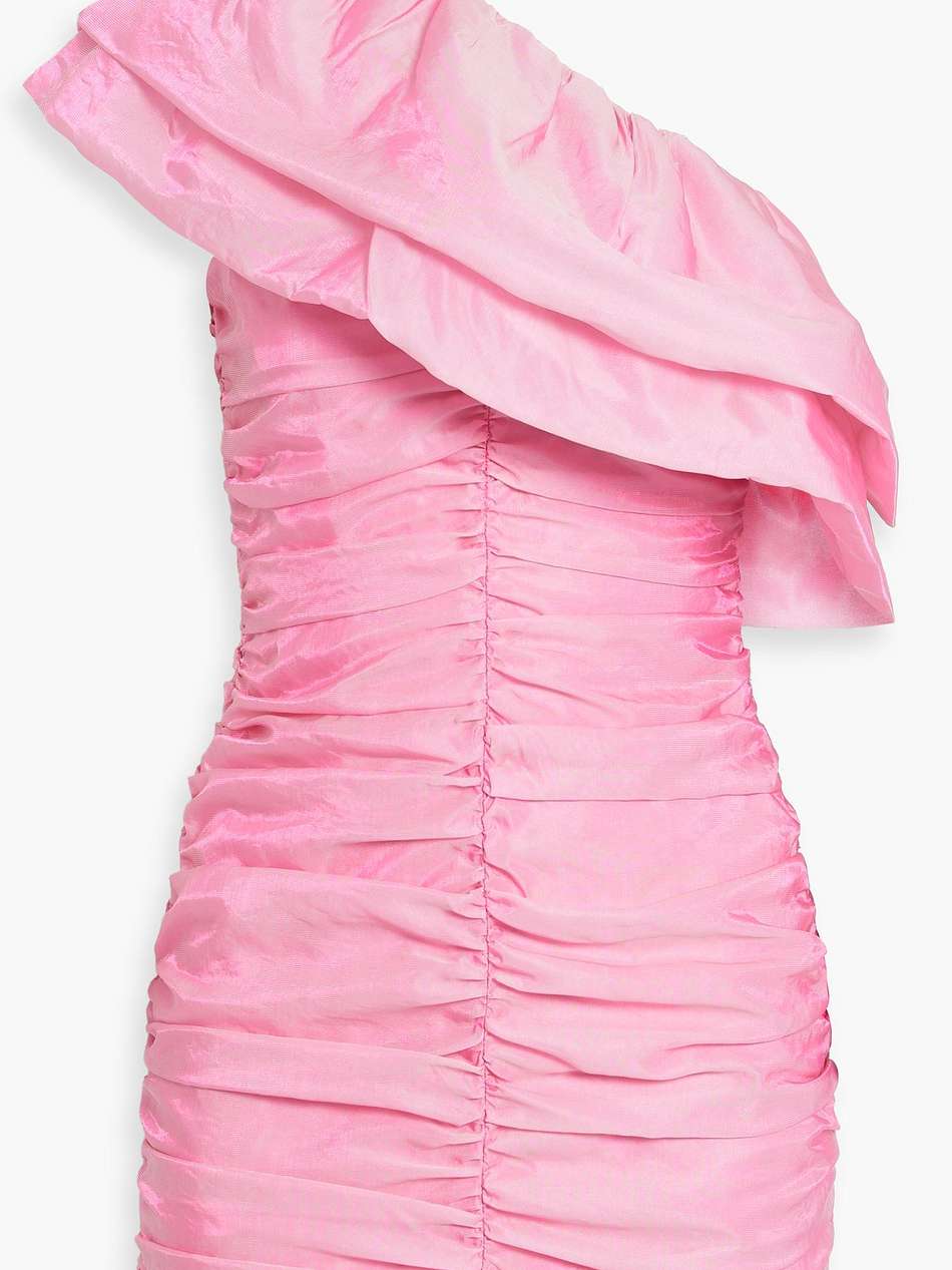 tabbina one-shoulder ruffled organza mini dress