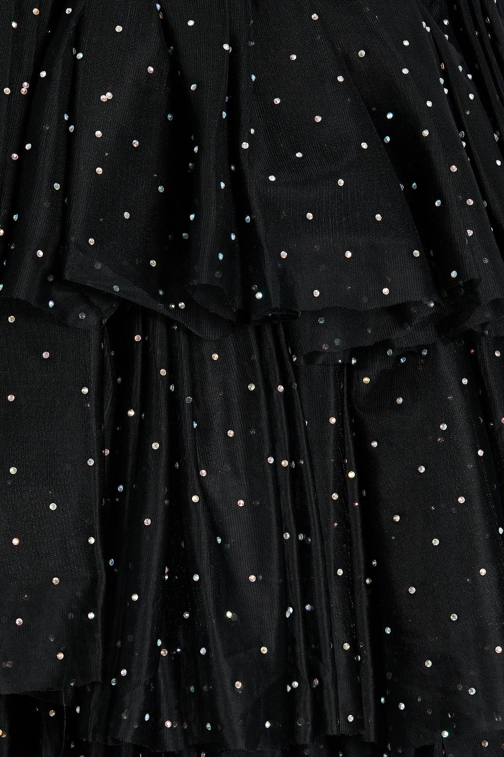 ROTATE BIRGER CHRISTENSEN 스트랩리스 크리스털 장식 튤 티어드 미니 드레스