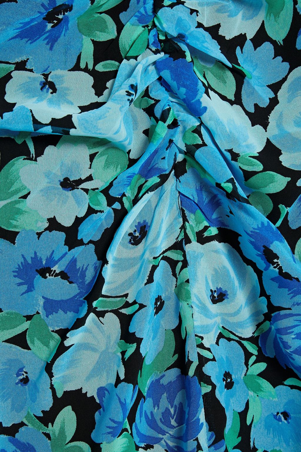 ROTATE BIRGER CHRISTENSEN Ruched floral-print chiffon maxi dress