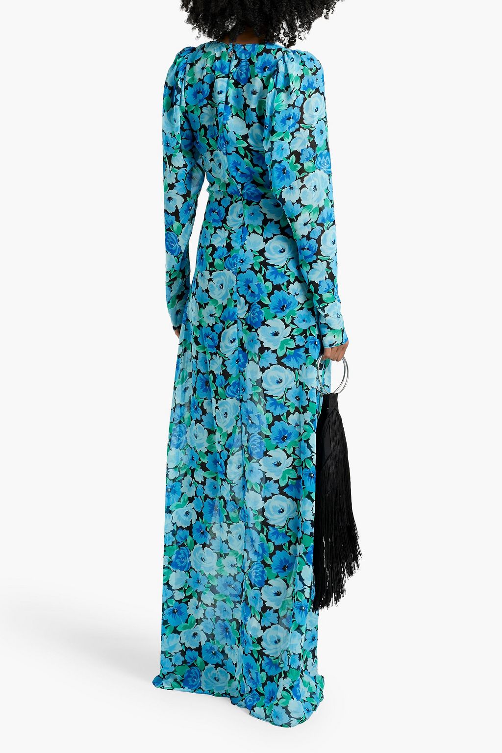 ROTATE BIRGER CHRISTENSEN Ruched floral-print chiffon maxi dress