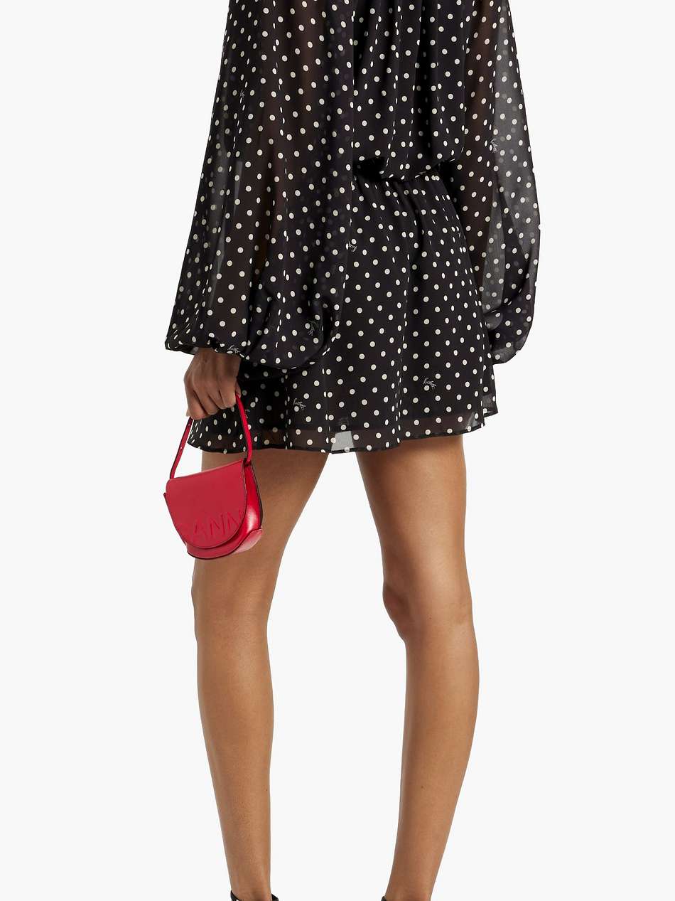 polka-dot chiffon mini dress