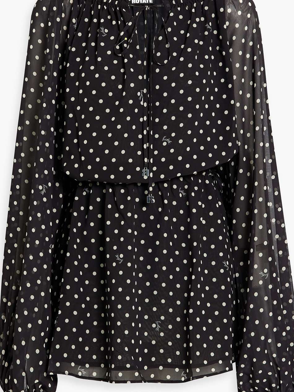 polka-dot chiffon mini dress
