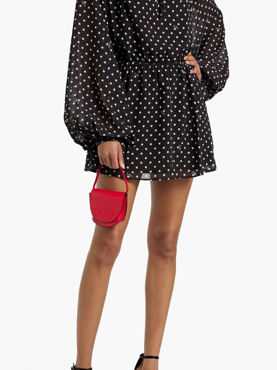 polka-dot chiffon mini dress