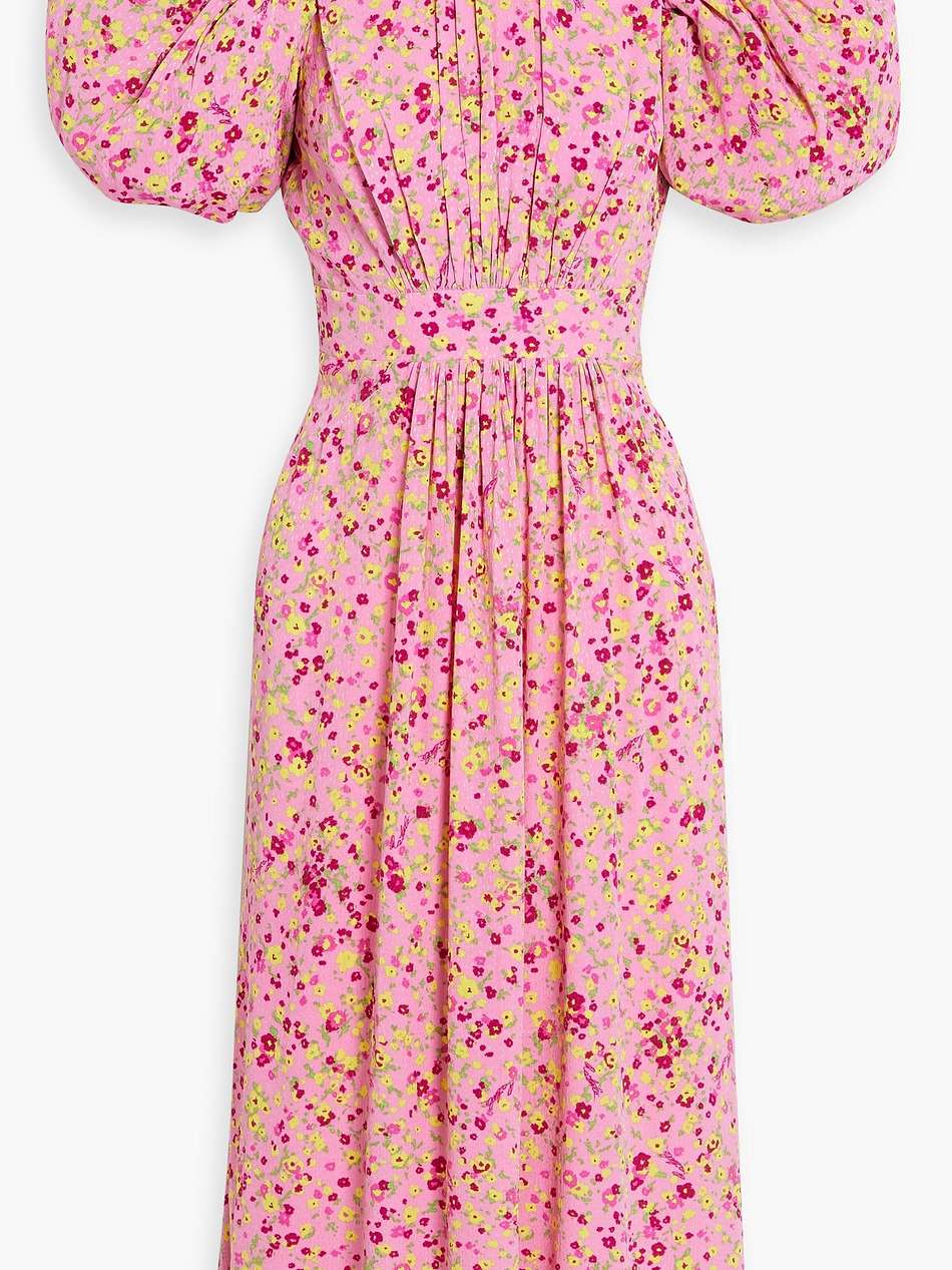 floral-print jacquard midi dress