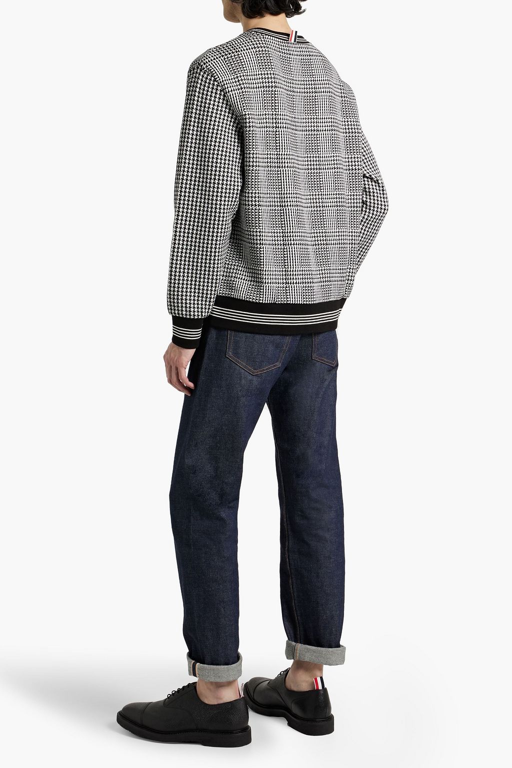 THOM BROWNE Prince of Wales checked cotton sweater