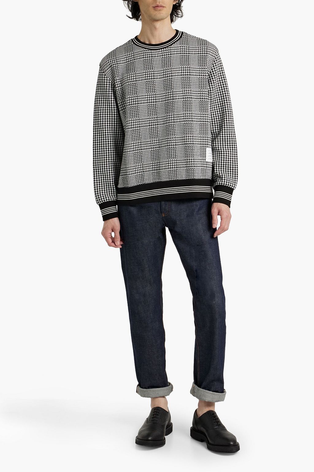THOM BROWNE Prince of Wales checked cotton sweater