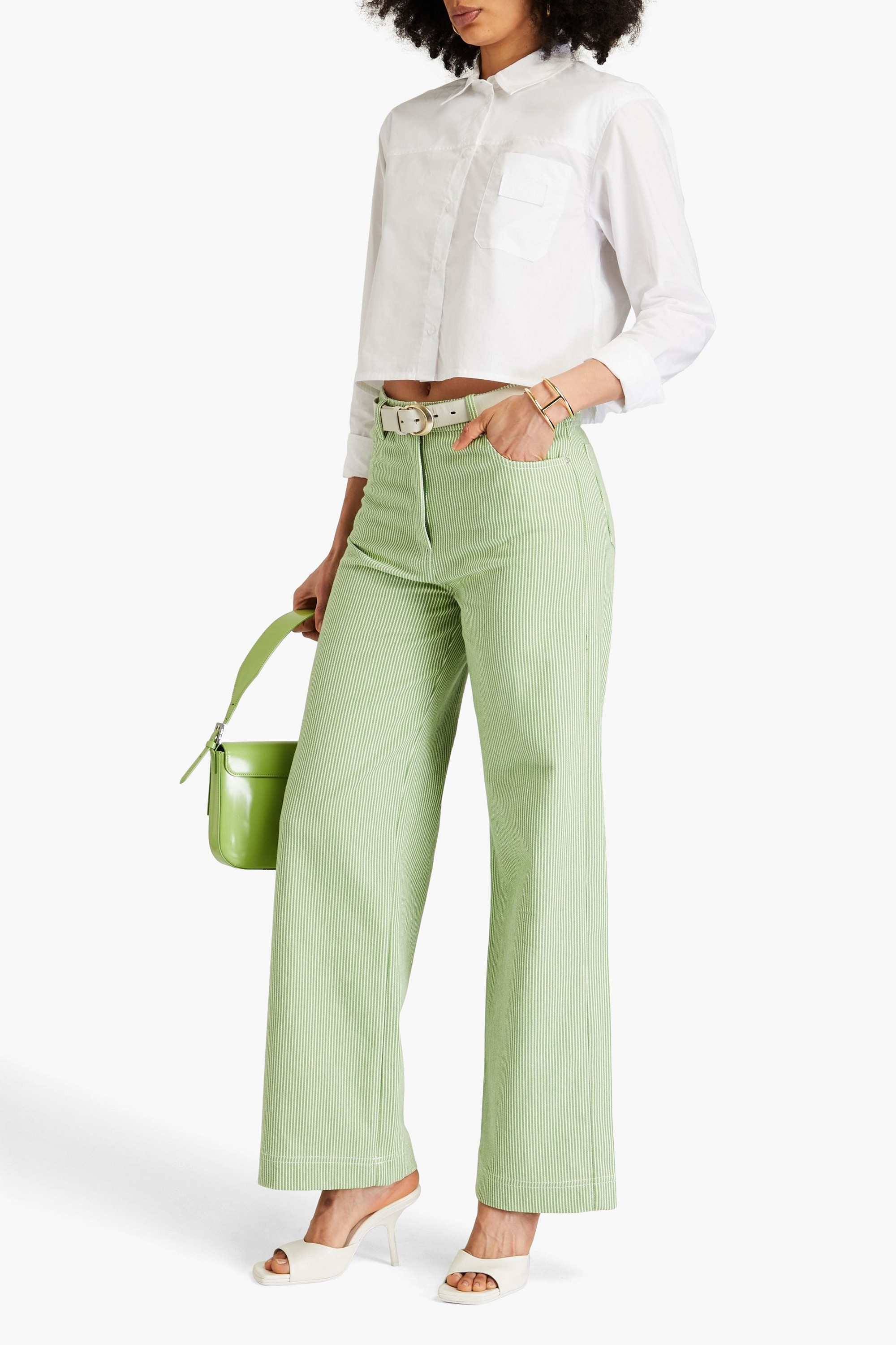 REMAIN BIRGER CHRISTENSEN Lymma striped cotton-blend straight-leg pants