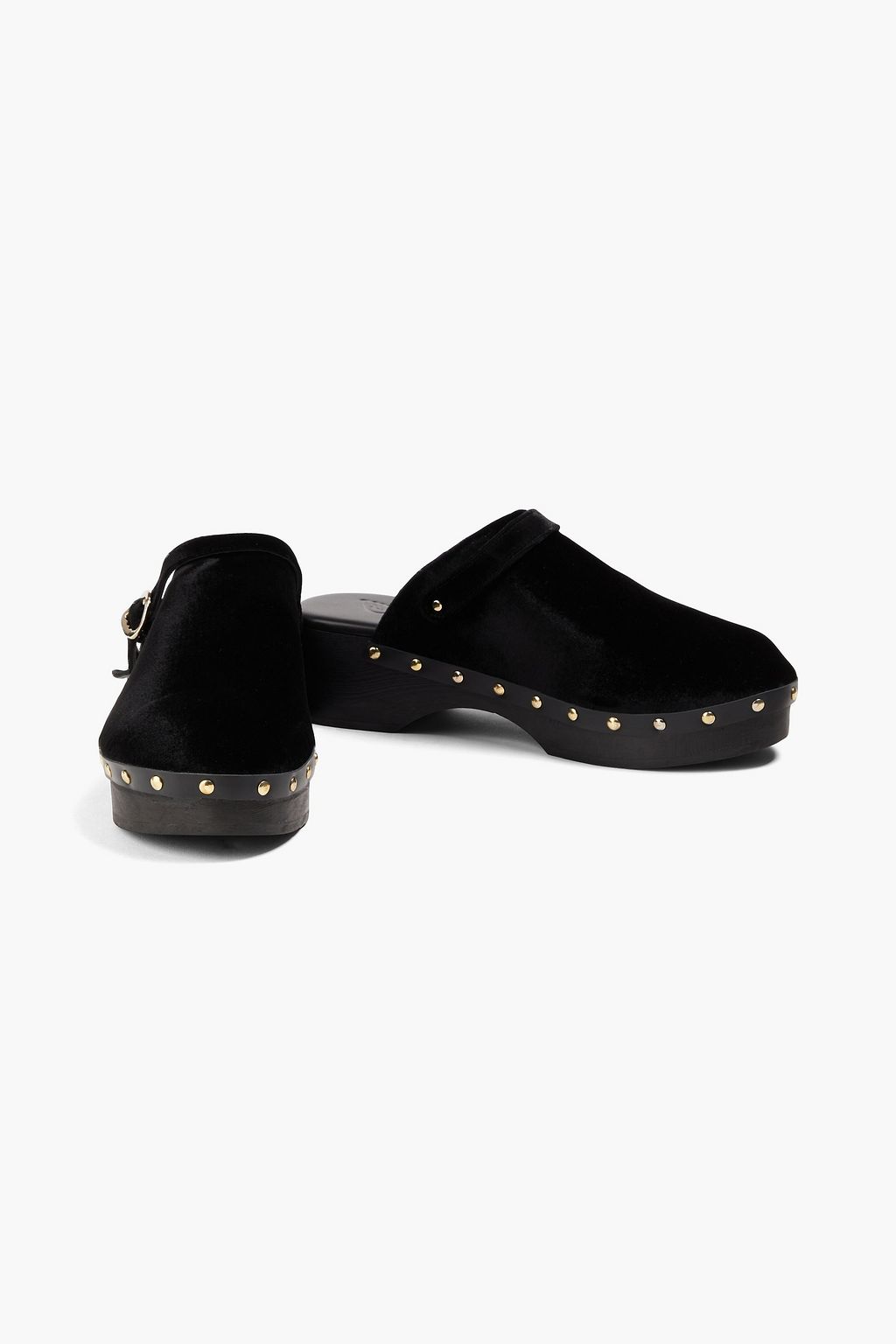 ANCIENT GREEK SANDALS حذاء الكلوغ من المخمل مزود بإبزيم بتصميم كلاسيك