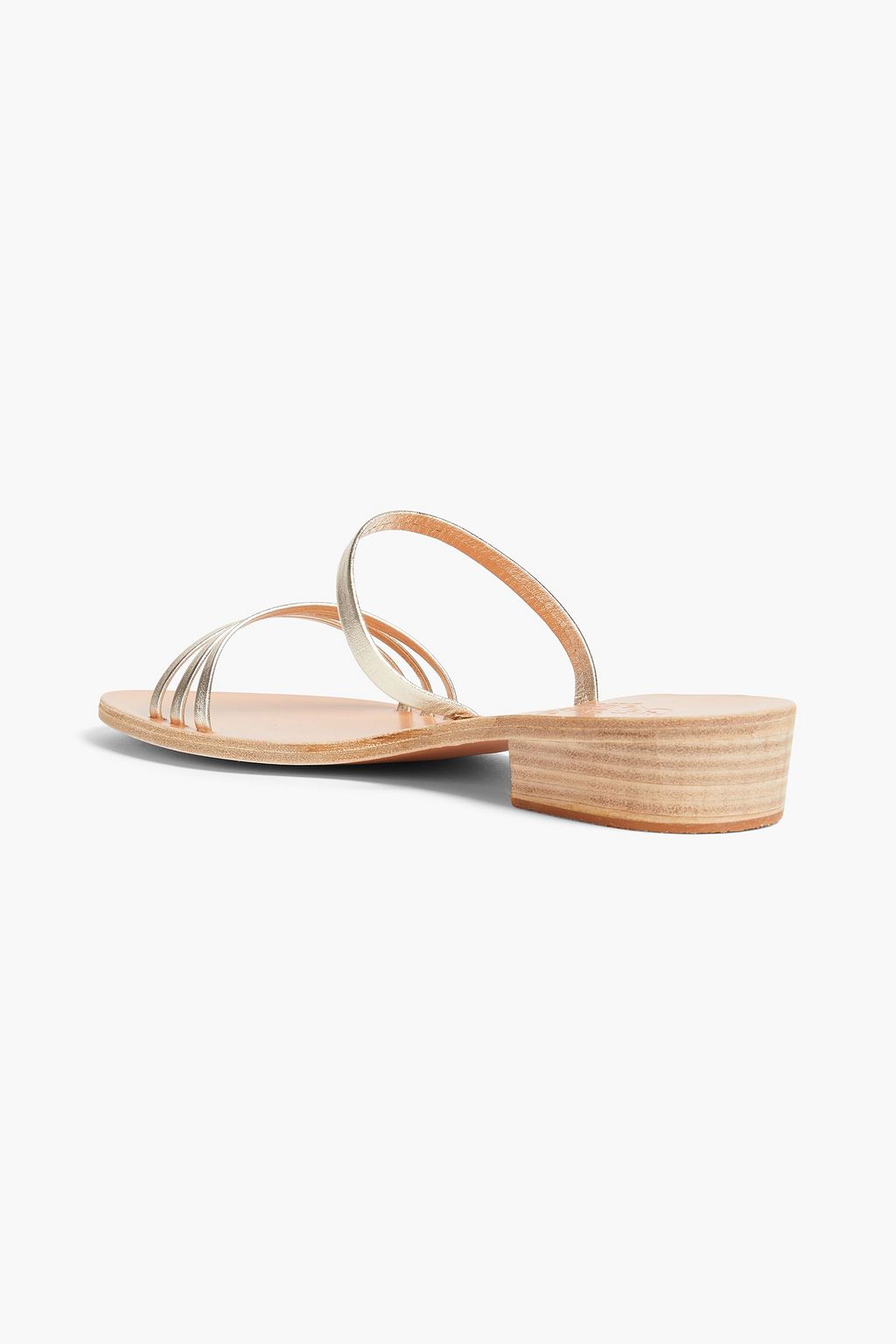 ANCIENT GREEK SANDALS صندل "سيوبي" من الجلد بلون معدني
