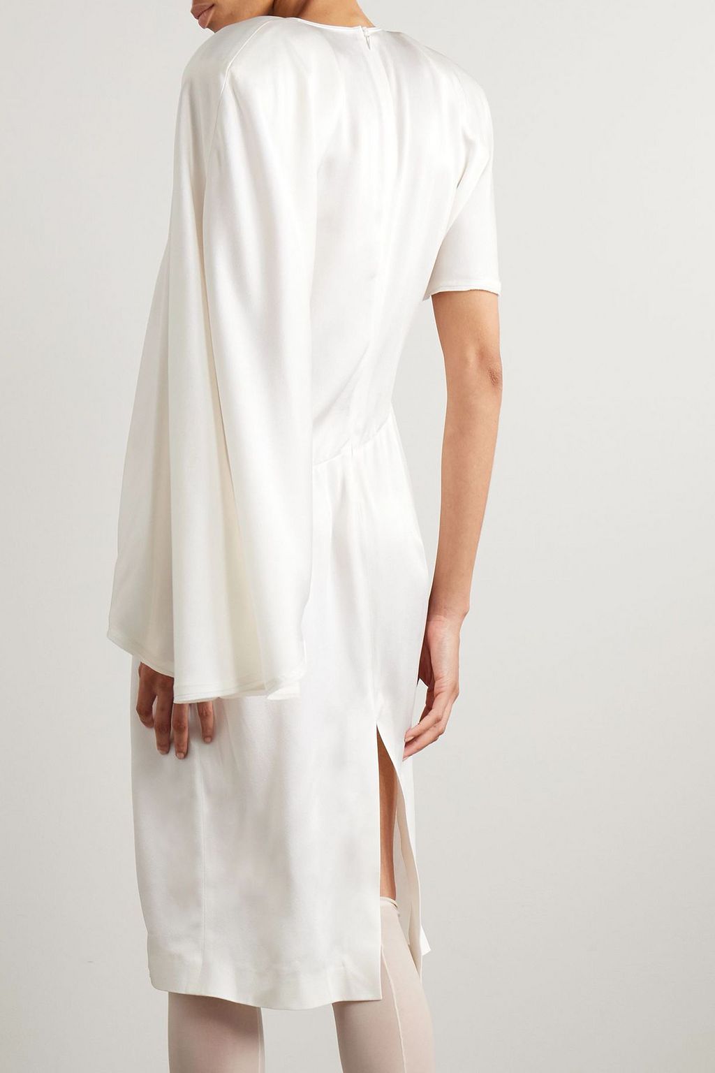 STELLA MCCARTNEY Asymmetric draped satin midi dress