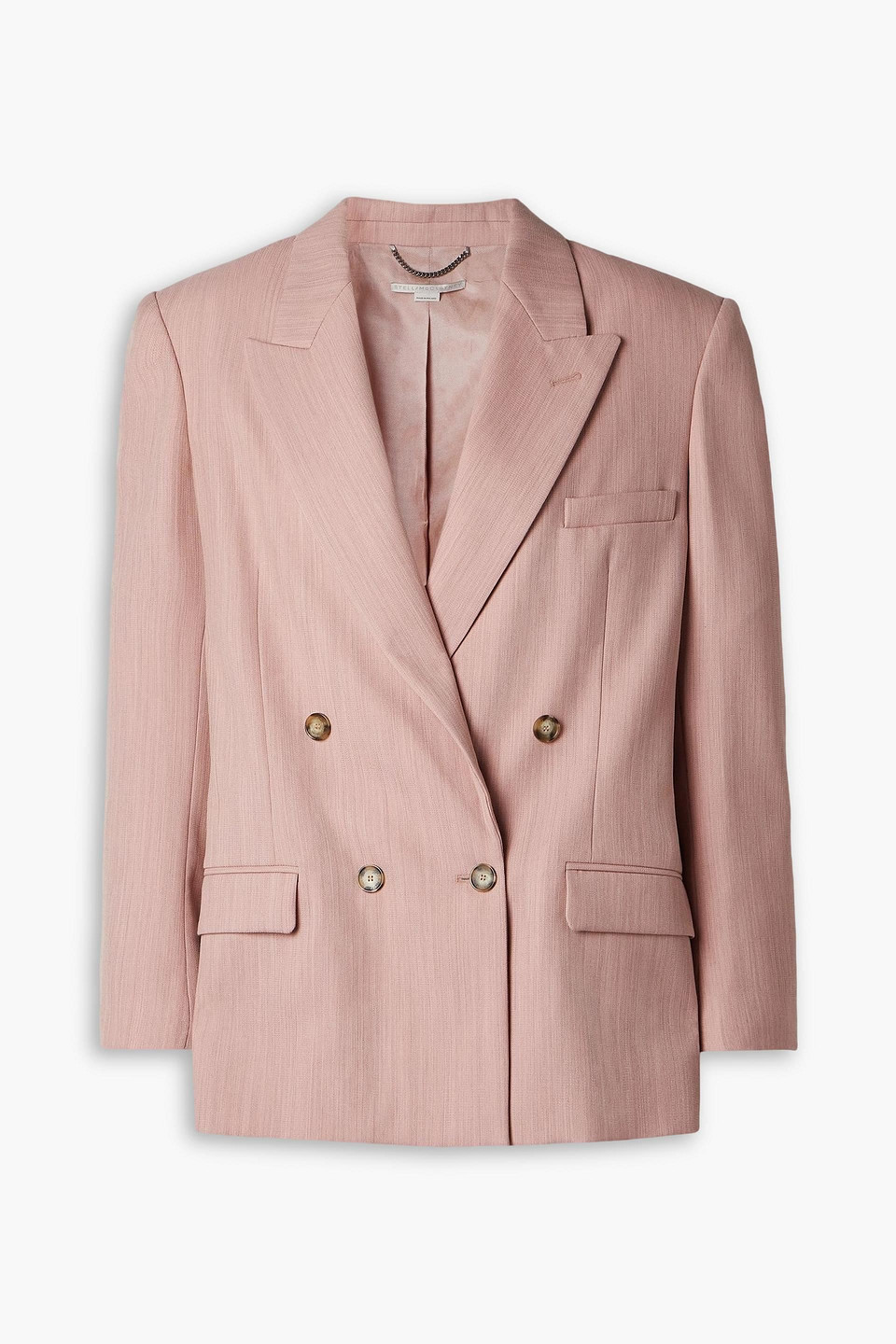 stella mccartney - oversized double-breasted grain de poudre wool blazer - pink - it 40