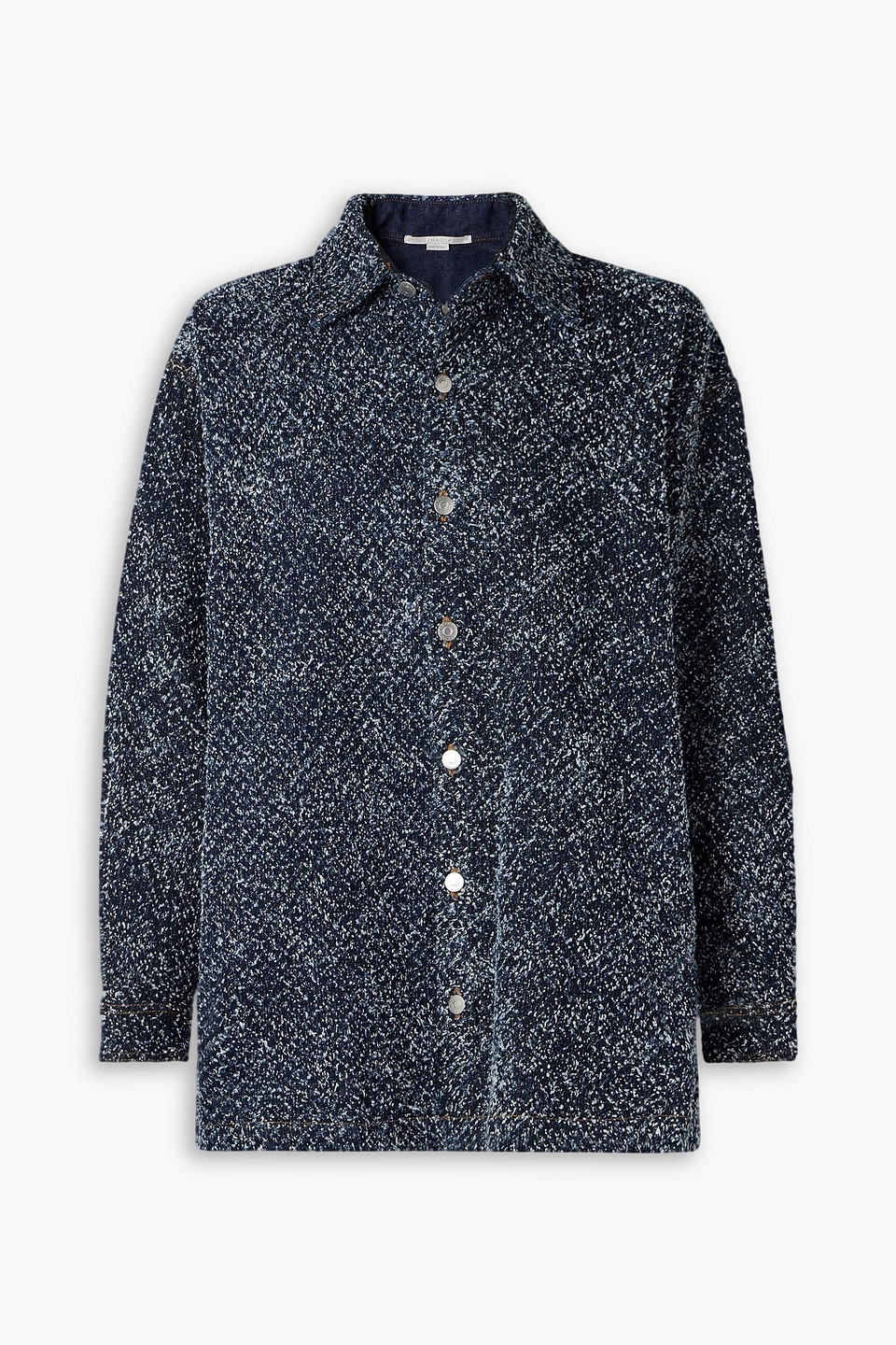 Stella Mccartney Oversized Bouclé-denim Shirt In Blue