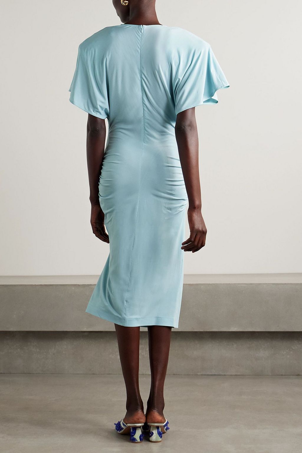 STELLA MCCARTNEY Ruched jersey midi dress