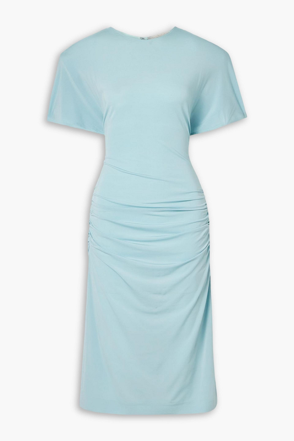 stella mccartney - ruched jersey midi dress - blue - it 42