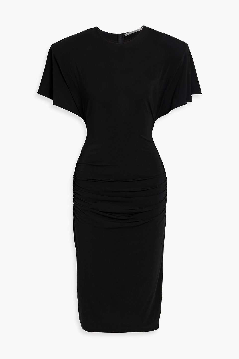 Stella Mccartney Draped Jersey Midi Dress In Black