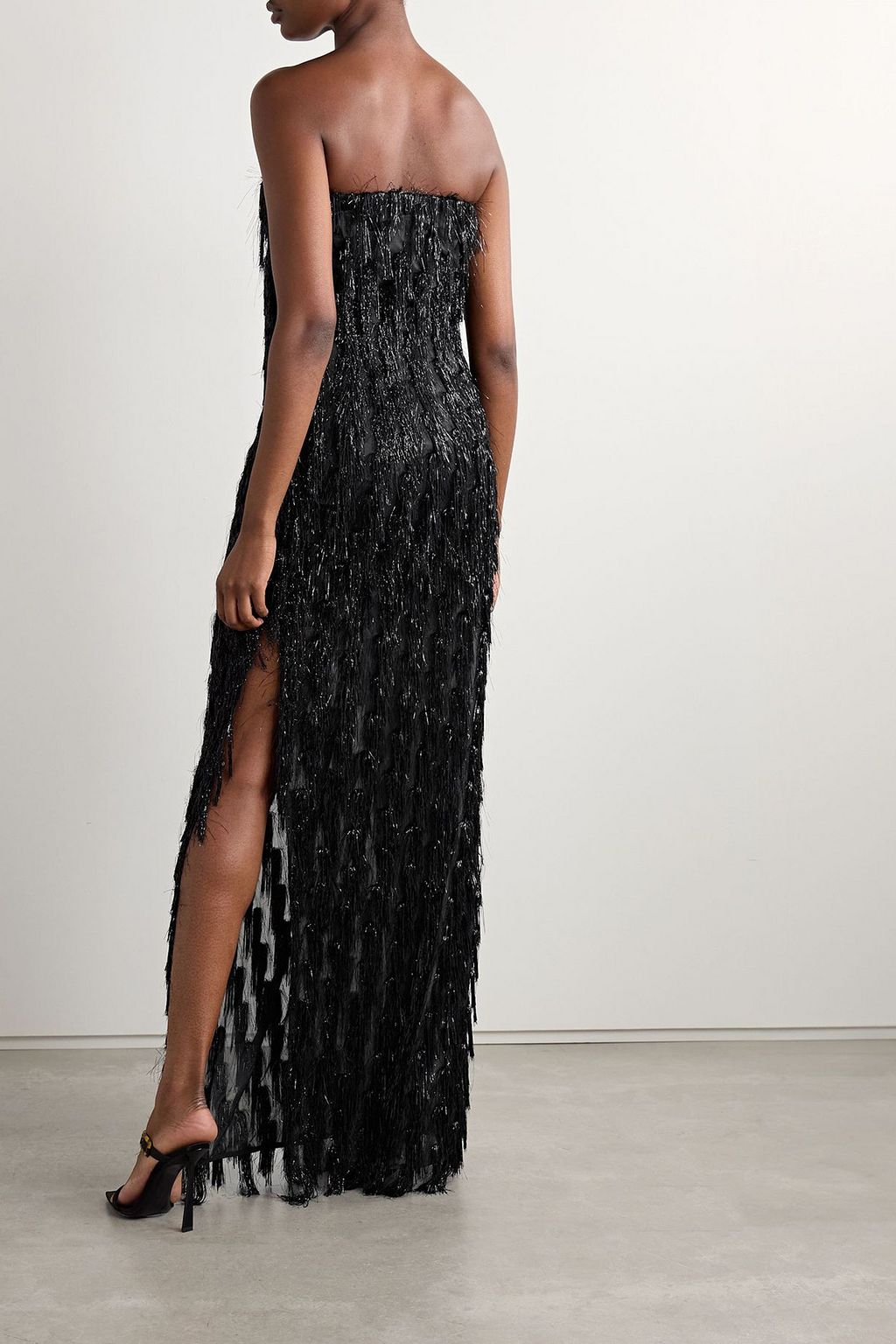 STELLA MCCARTNEY Strapless fringed tulle gown