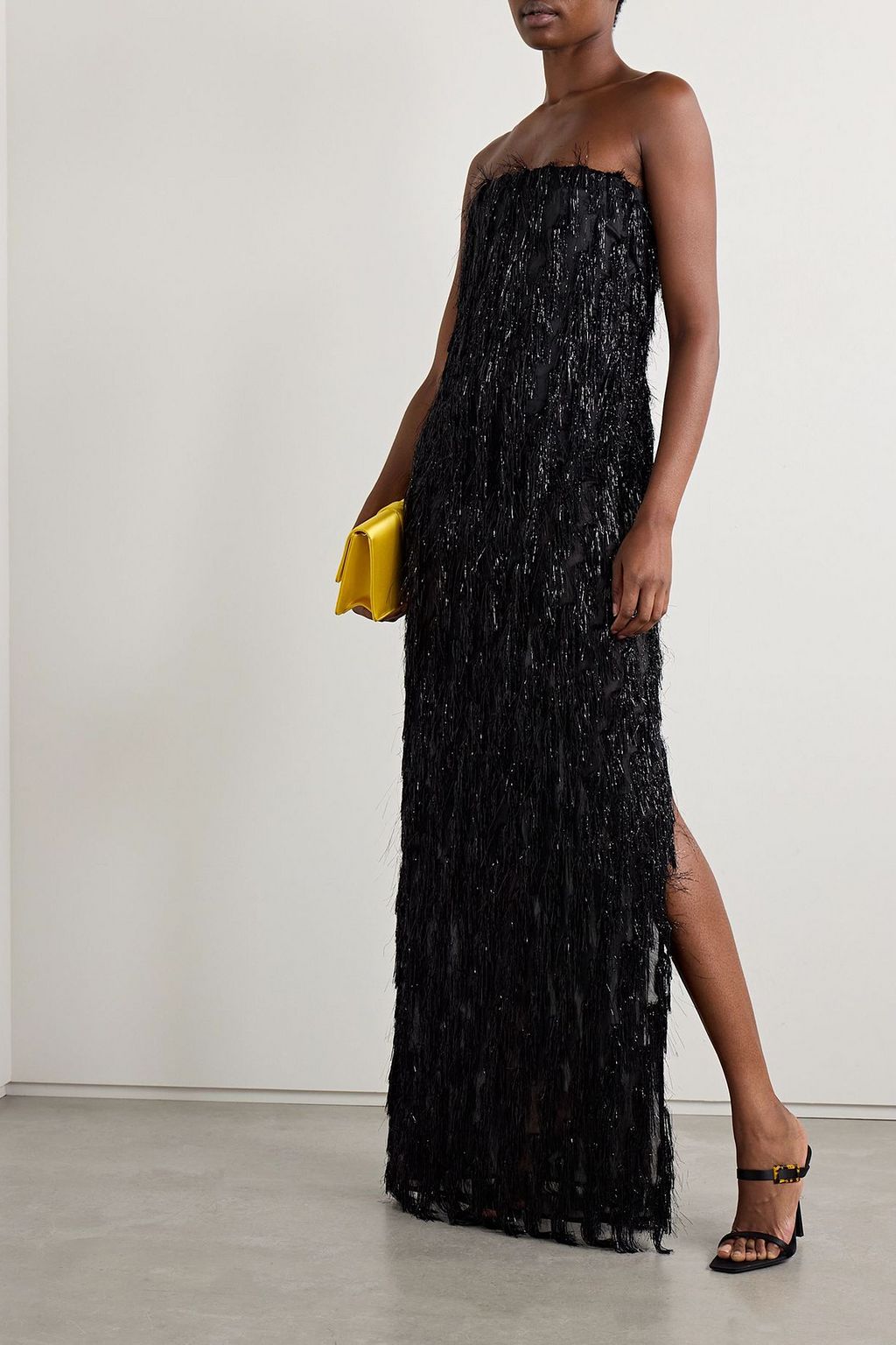 STELLA MCCARTNEY Strapless fringed tulle gown