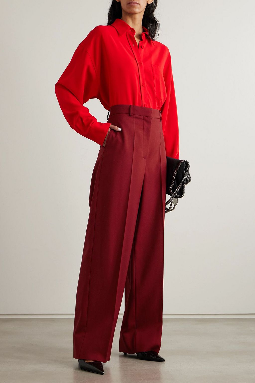 STELLA MCCARTNEY Wool-crepe wide-leg pants