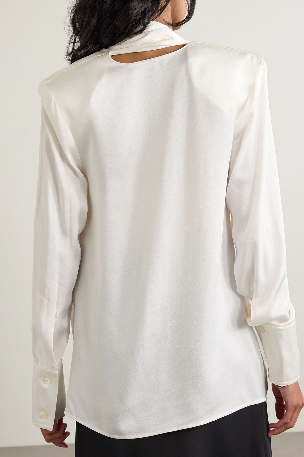 STELLA MCCARTNEY Tasseled draped satin-crepe blouse