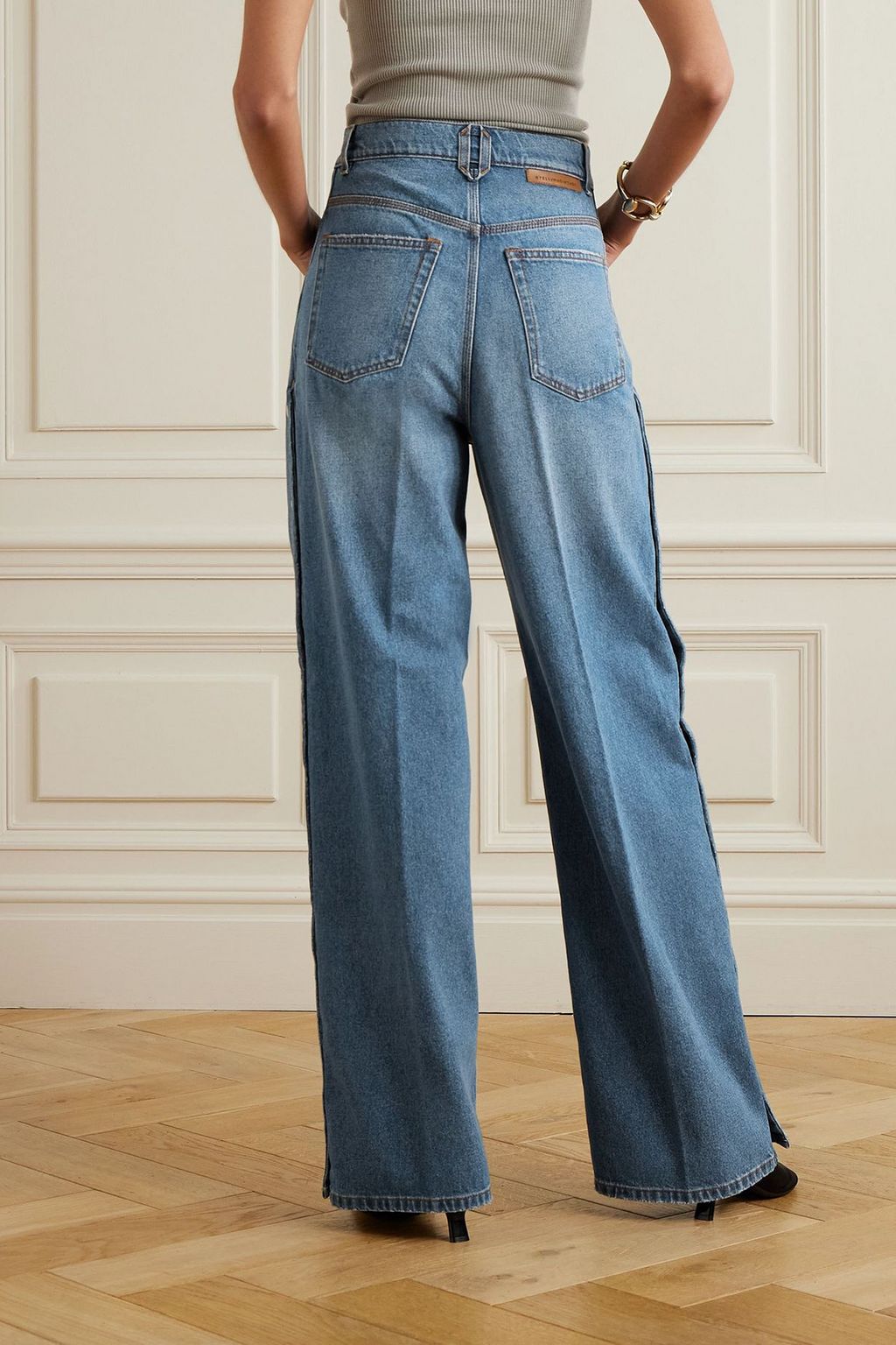 STELLA MCCARTNEY Button-detailed mid-rise flared jeans
