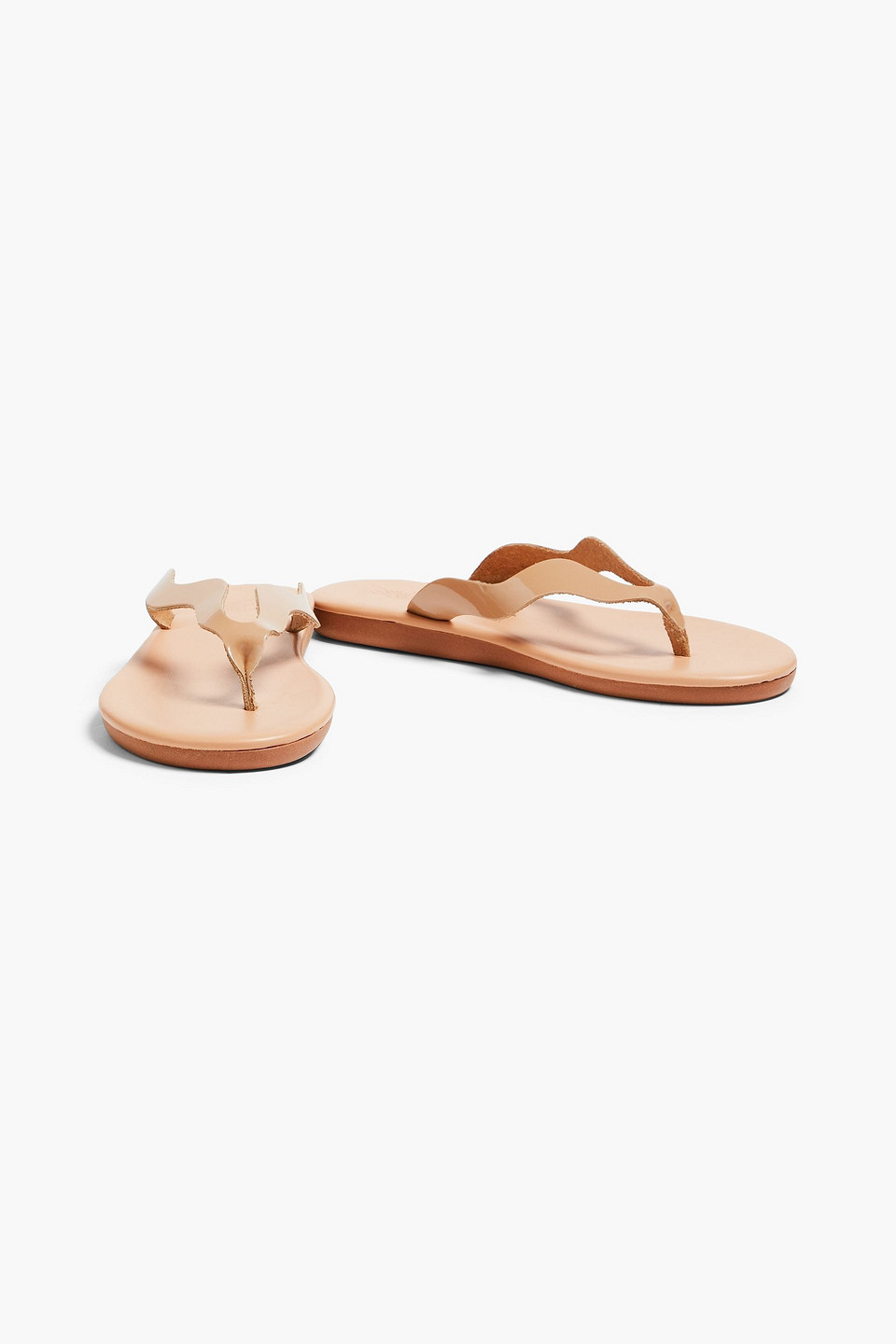 Shop Ancient Greek Sandals Laconia Patent-leather Sandals In Neutral