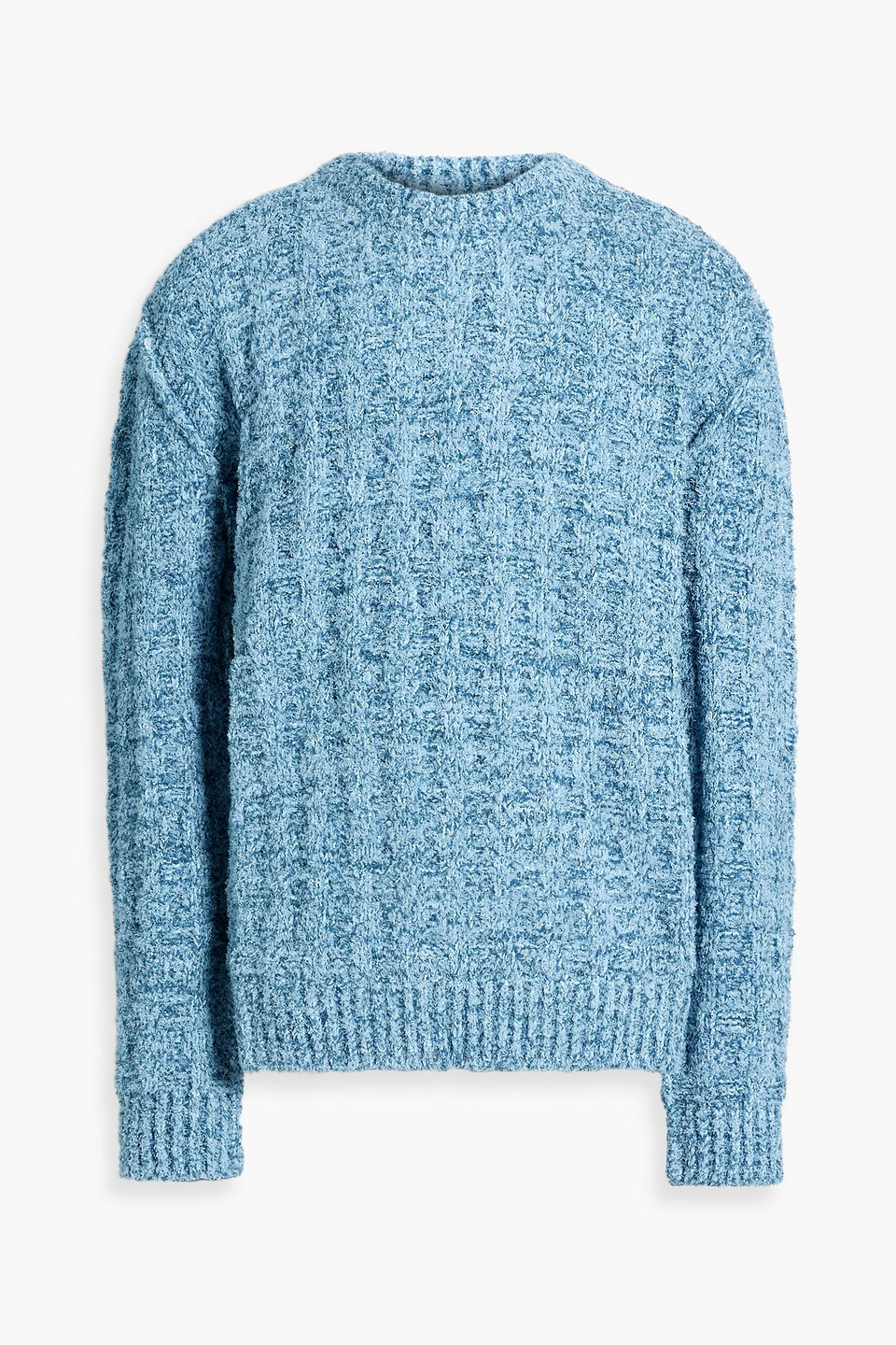 Bouclé-knit cotton-blend sweater