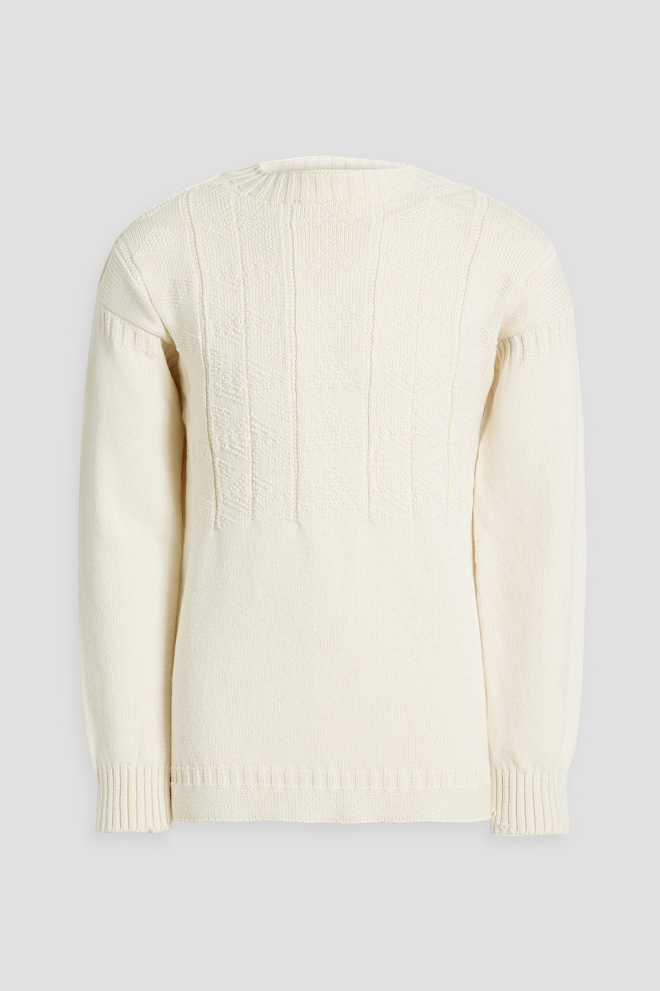 Maison Margiela Pointelle-knit Sweater In Ivory