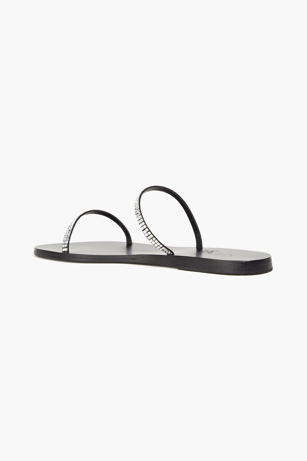 ANCIENT GREEK SANDALS Saita crystal-embellished metallic leather sandals