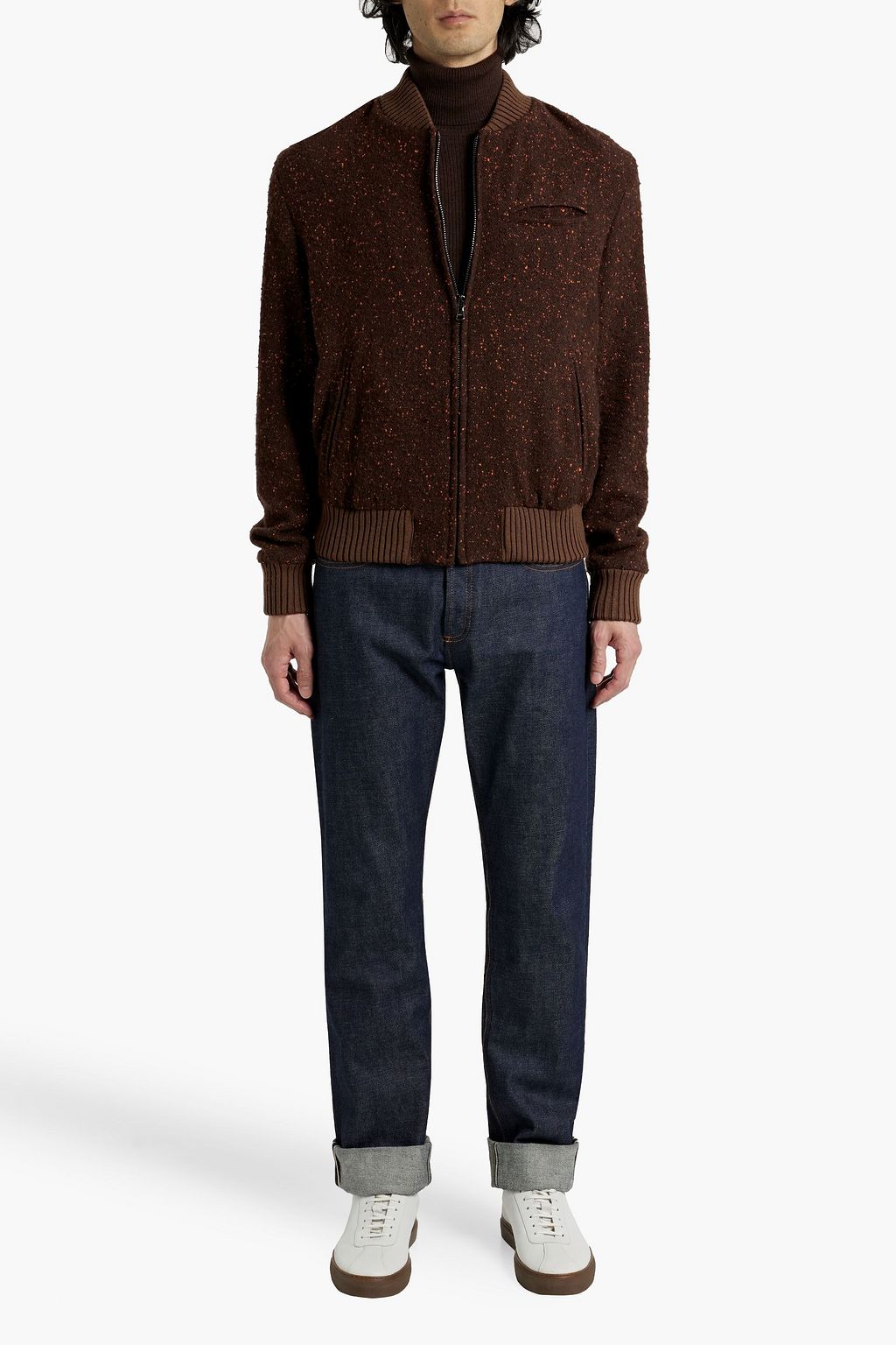 GABRIELA HEARST Gregory Donegal cashmere-tweed bomber jacket
