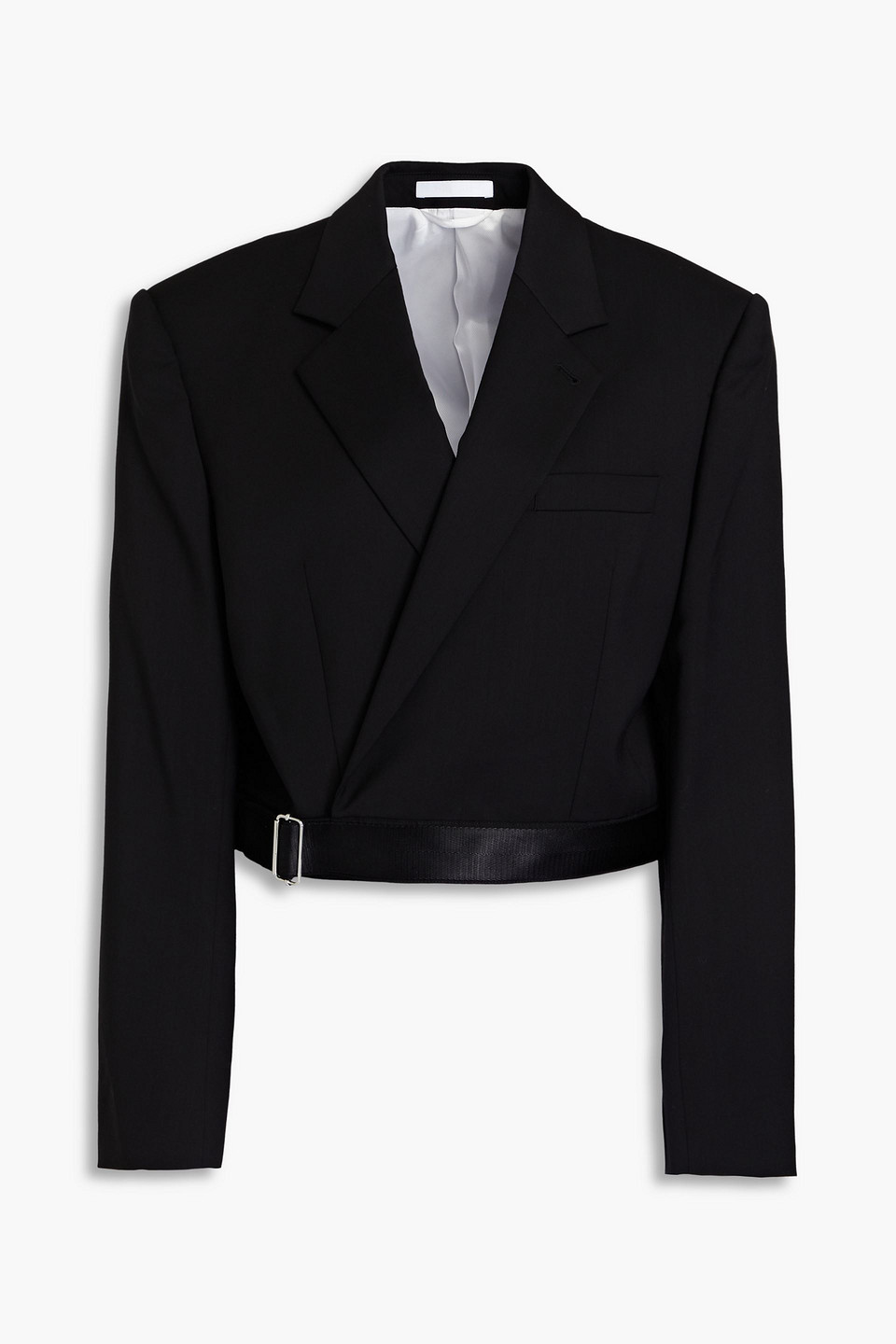 Helmut Lang Cropped Blazer Aus Wolle In Black