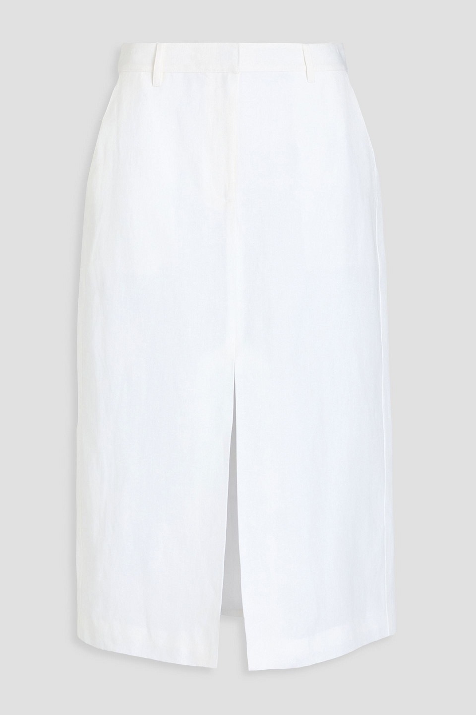Theory Linen Midi Skirt In White