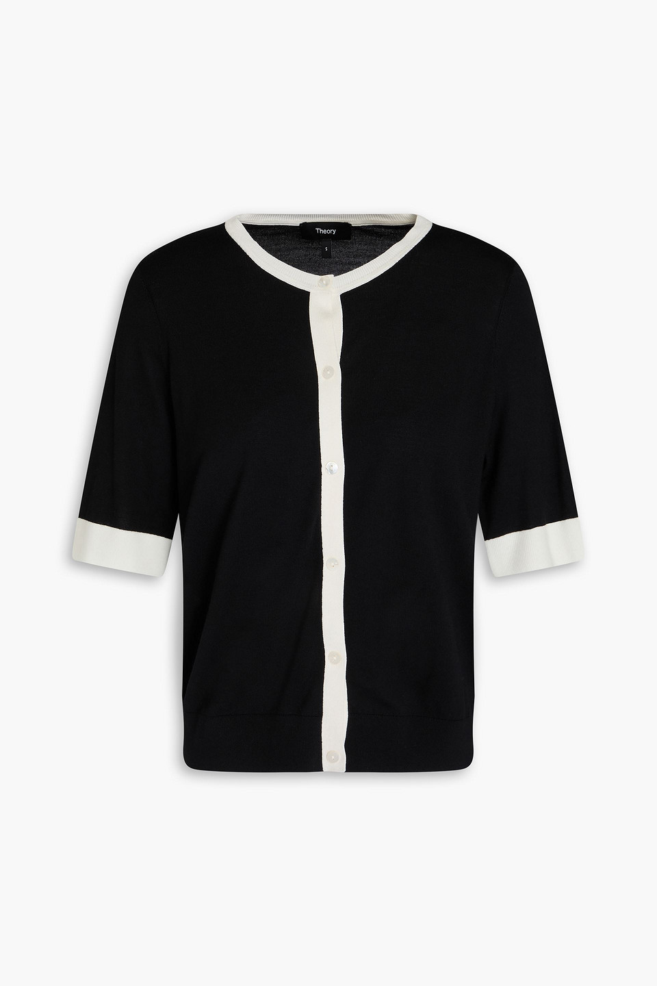 Theory Cardigan Aus Woll-jersey In Schwarz