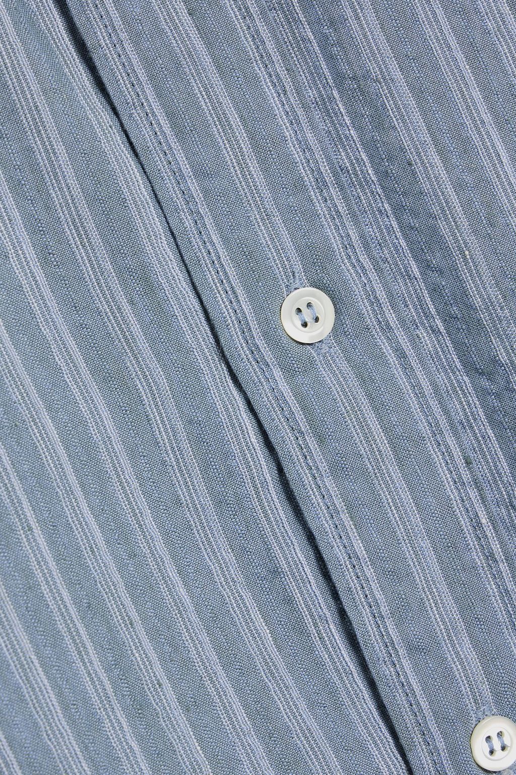 MAISON MARGIELA Striped linen and cotton-blend seersucker shirt