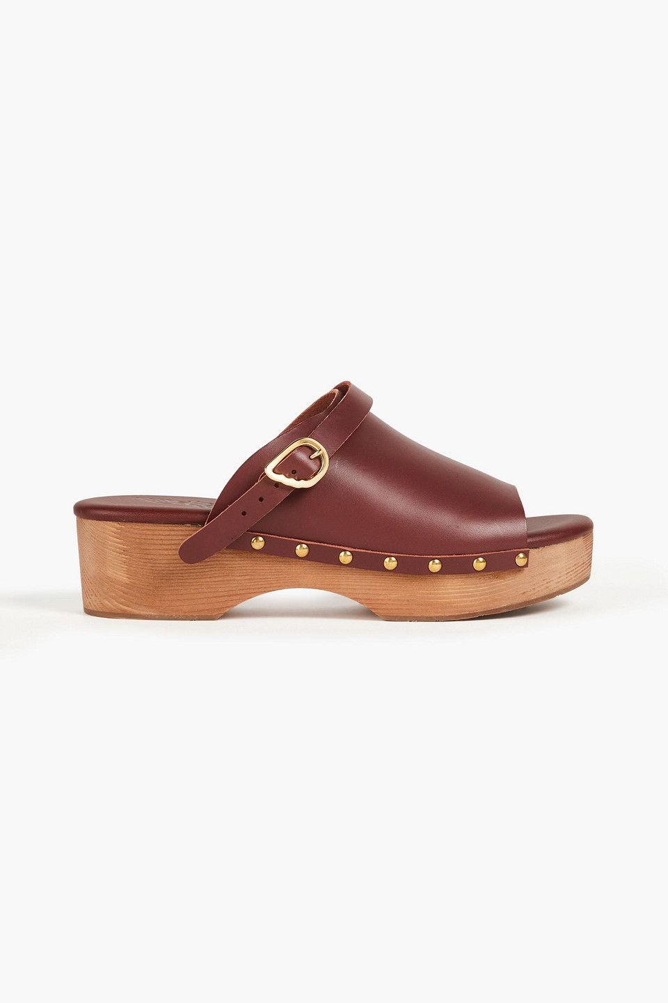 Studded leather clogs