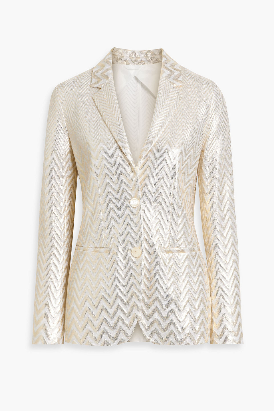 Missoni Metallic Cotton-blend Blazer In Gold