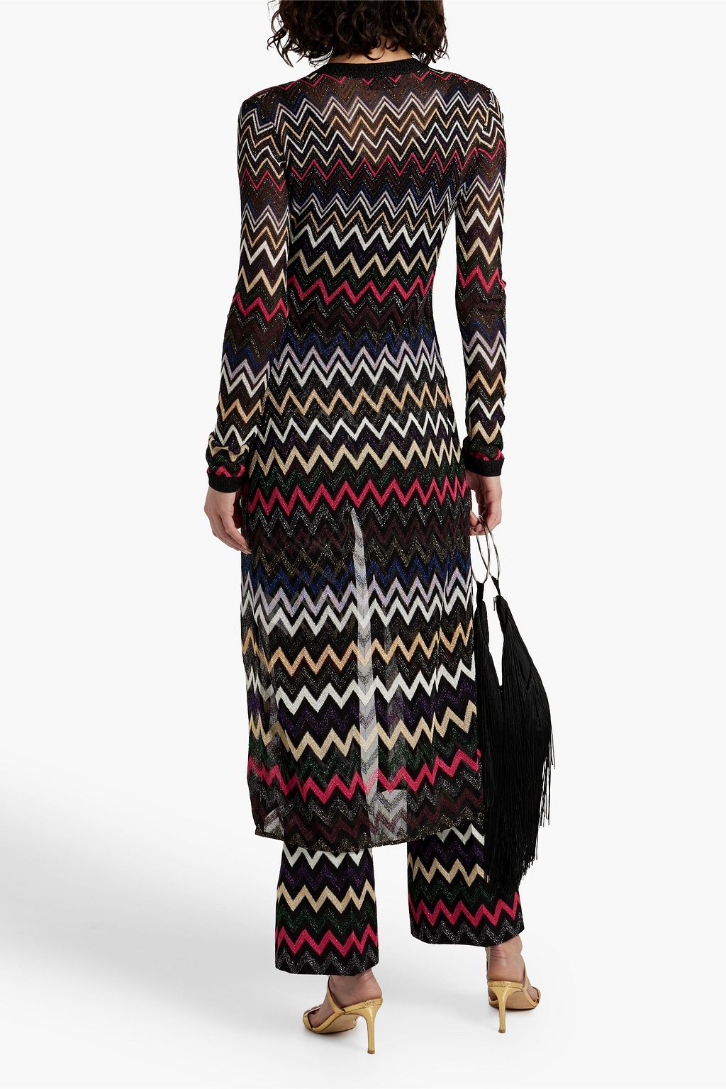 MISSONI 메탈릭 크로셰 니트 카디건