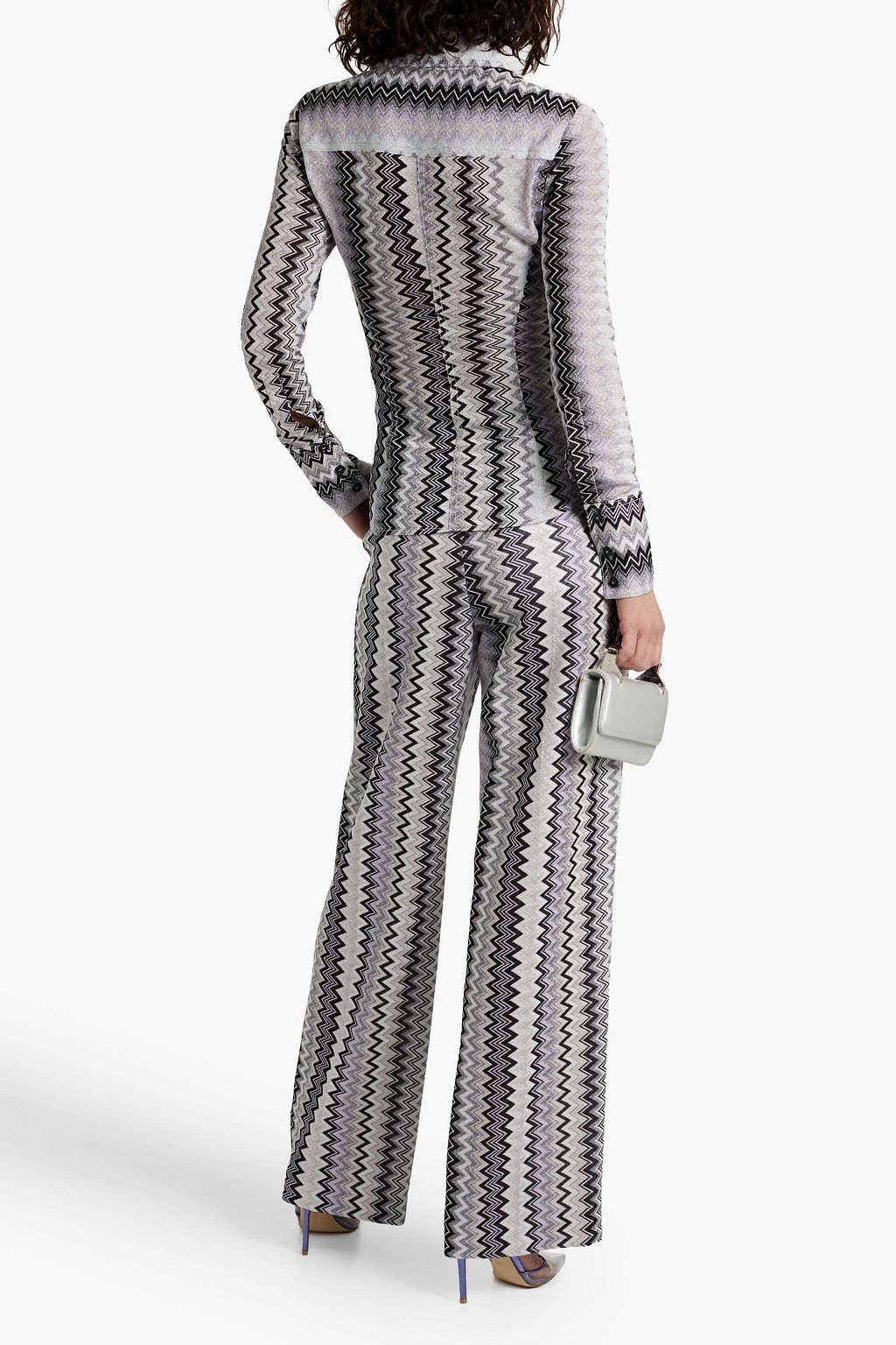 MISSONI Metallic crochet-knit straight-leg pants