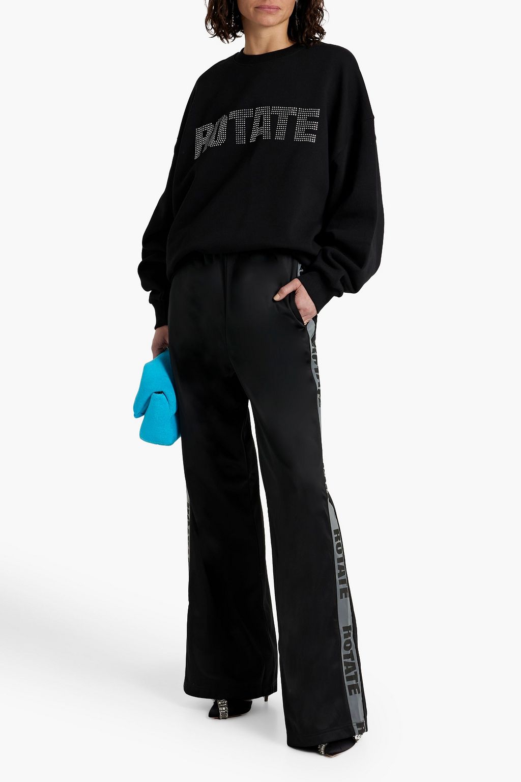 ROTATE BIRGER CHRISTENSEN Tech-jersey wide-leg pants