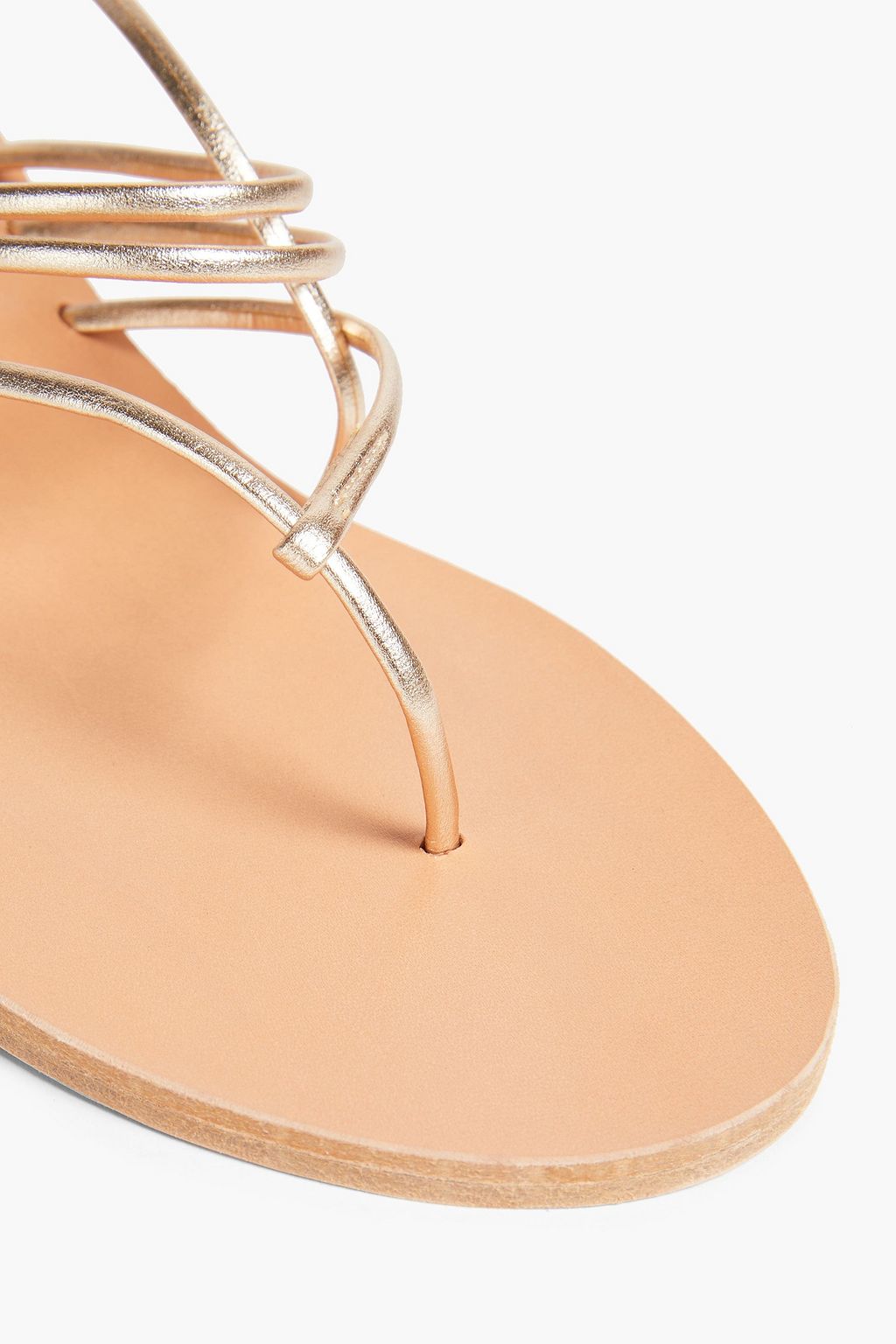 ANCIENT GREEK SANDALS Cycladic metallic faux leather slingback sandals