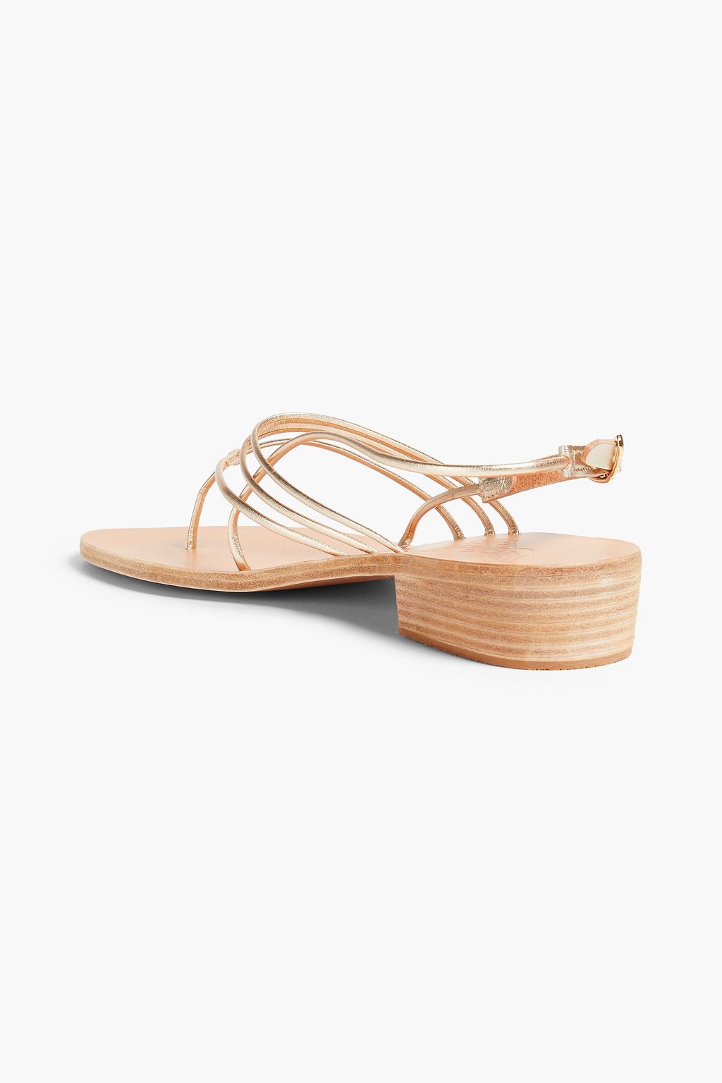 ANCIENT GREEK SANDALS Cycladic metallic faux leather slingback sandals