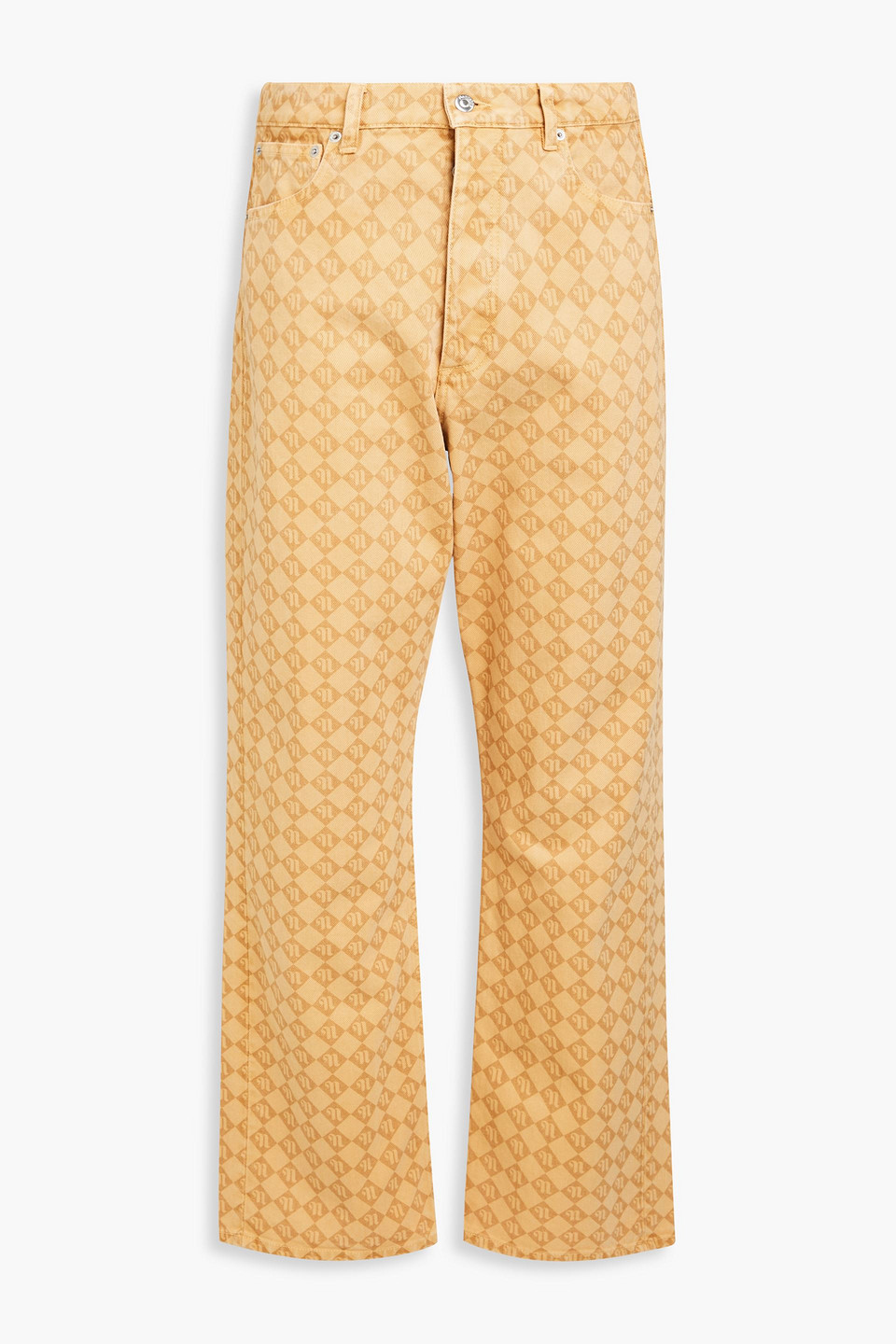 Nanushka Gannon Logo-print Denim Jeans In Sand
