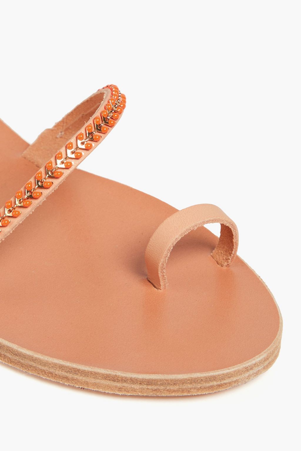 ANCIENT GREEK SANDALS صندل "أبلي" من الجلد مزين بالخرز