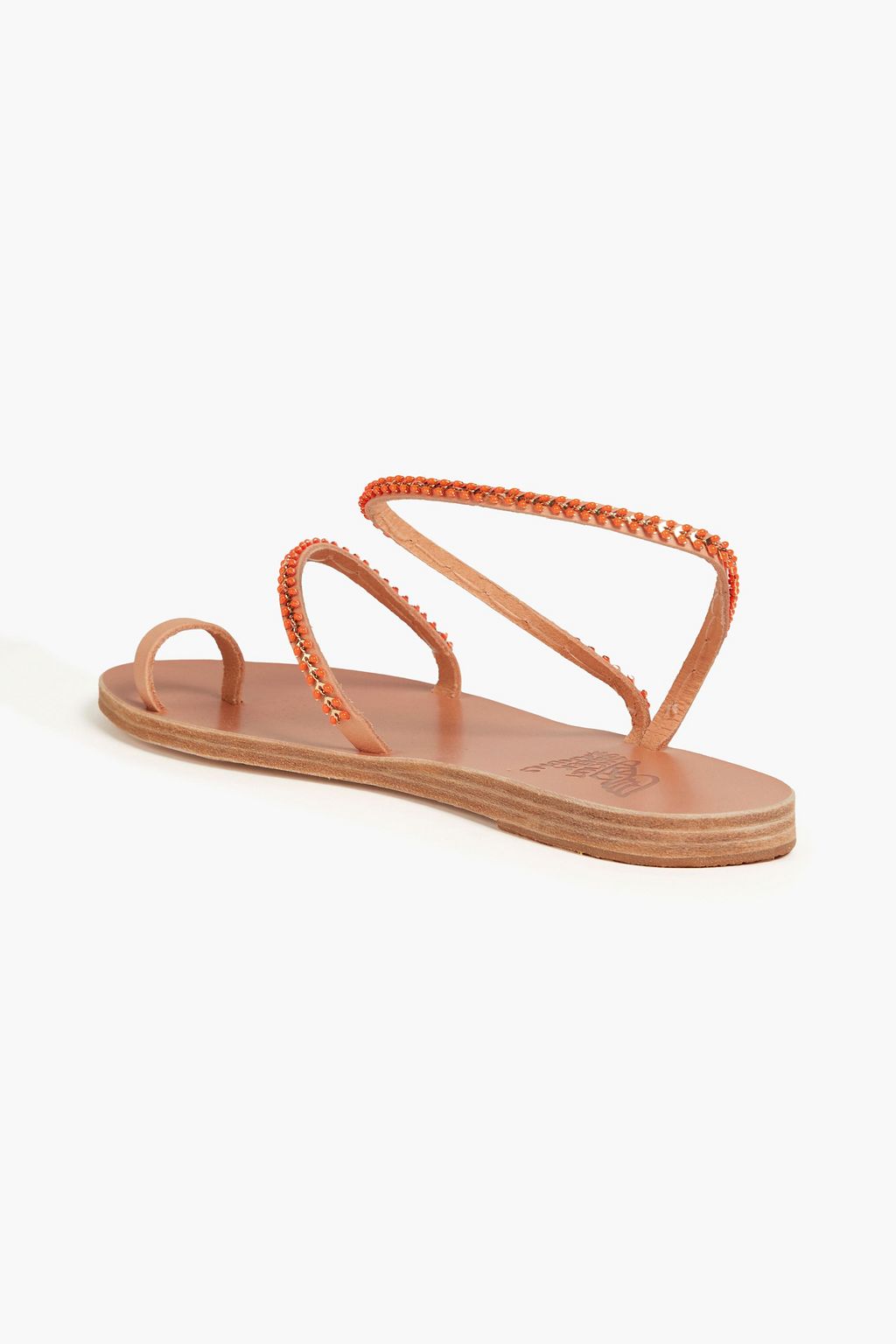 ANCIENT GREEK SANDALS صندل "أبلي" من الجلد مزين بالخرز