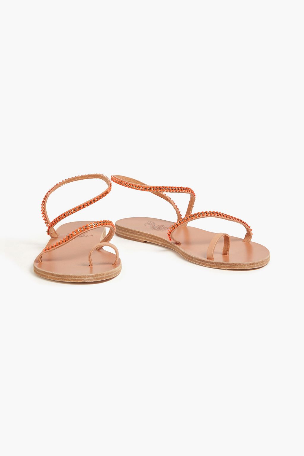 ANCIENT GREEK SANDALS صندل "أبلي" من الجلد مزين بالخرز